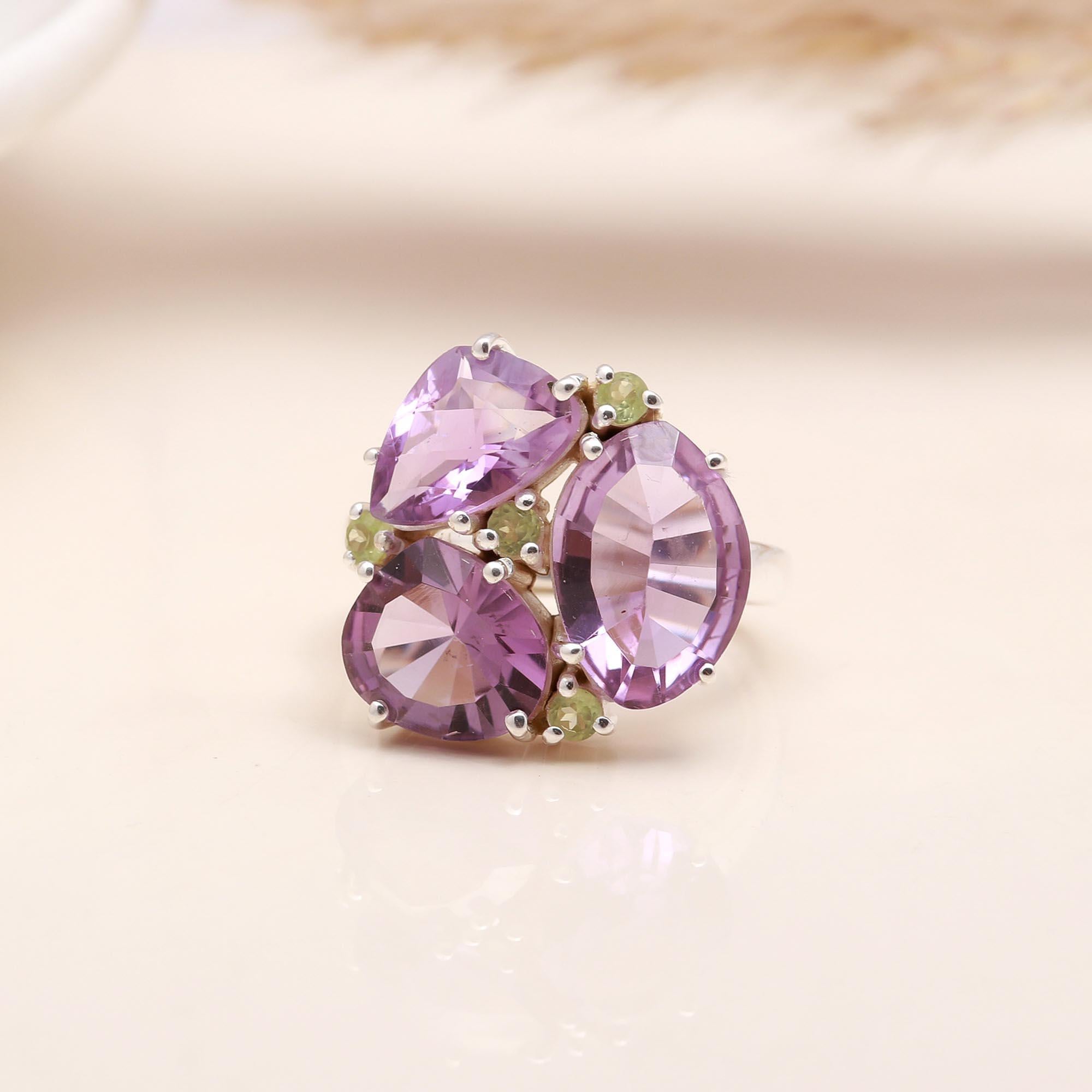 The Purple Bouquet: Multi-Stone Amethyst Ring