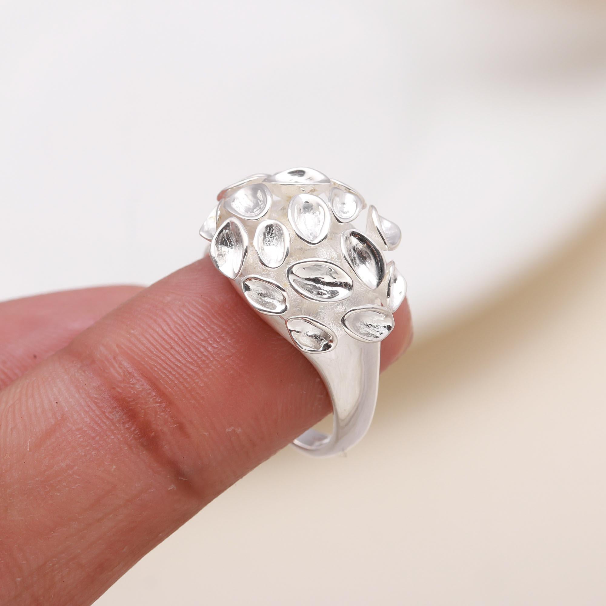 Organic Shapes: Textured Bubble Statement Ring