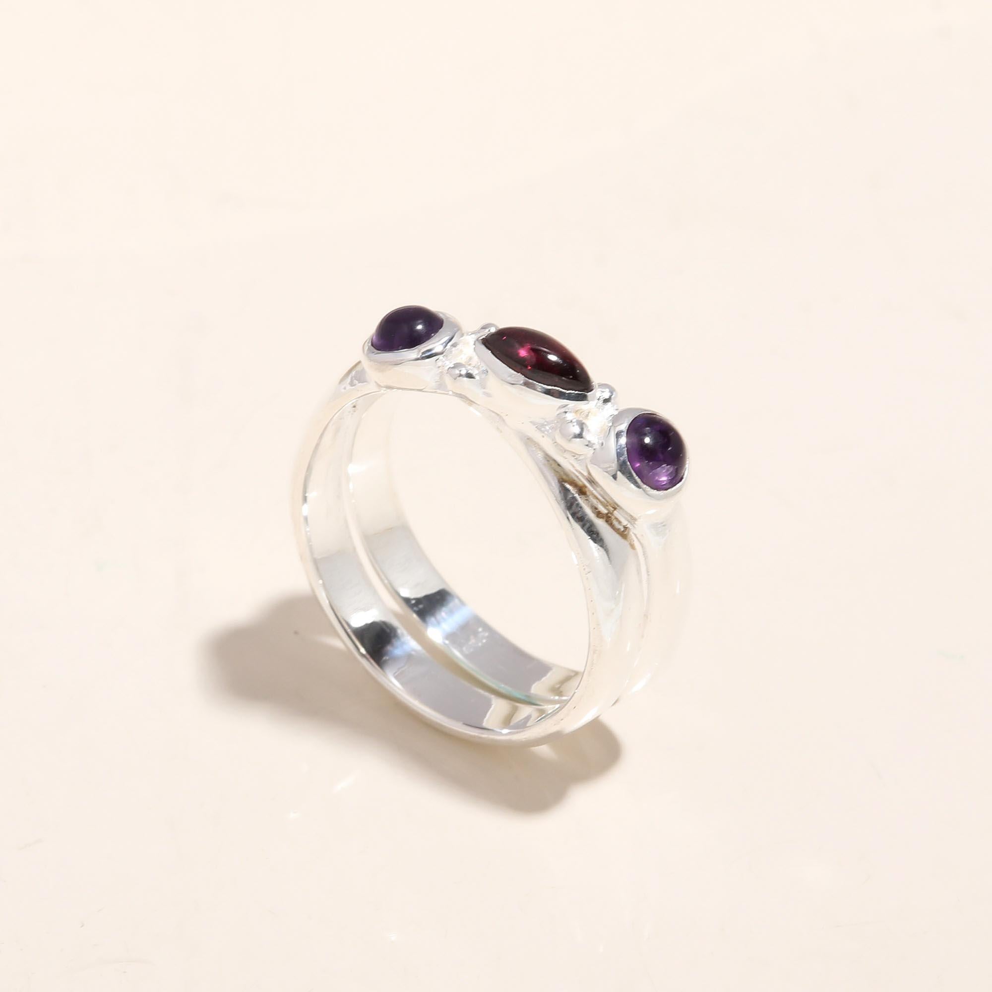 The Berry Trio: Minimalist Three Stone Ring
