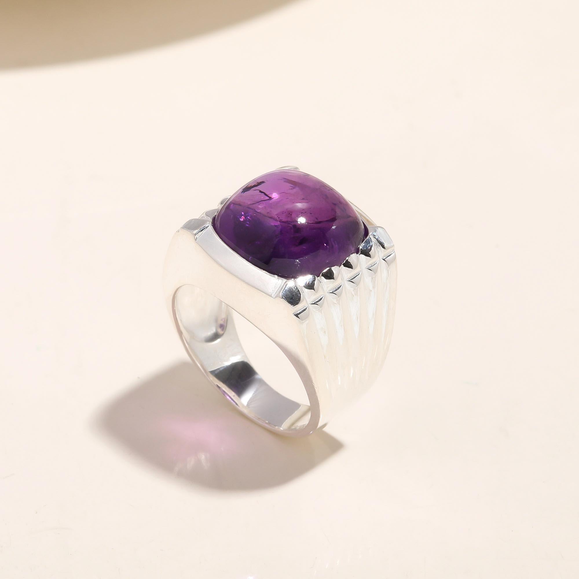 The Royal Signet: Heavy Fluted Silver Ring