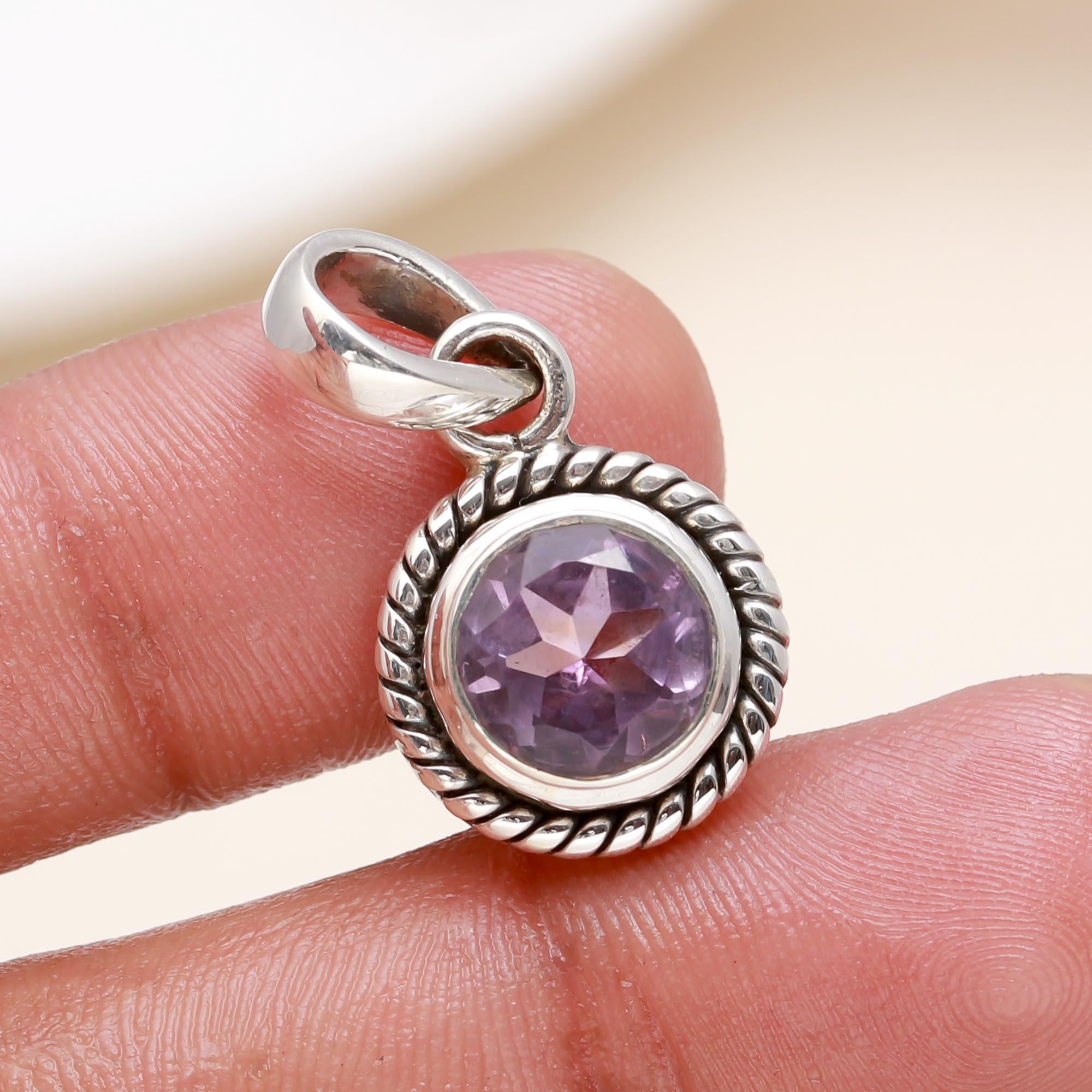 The Violet Lace: Amethyst Oval Filigree Pendant