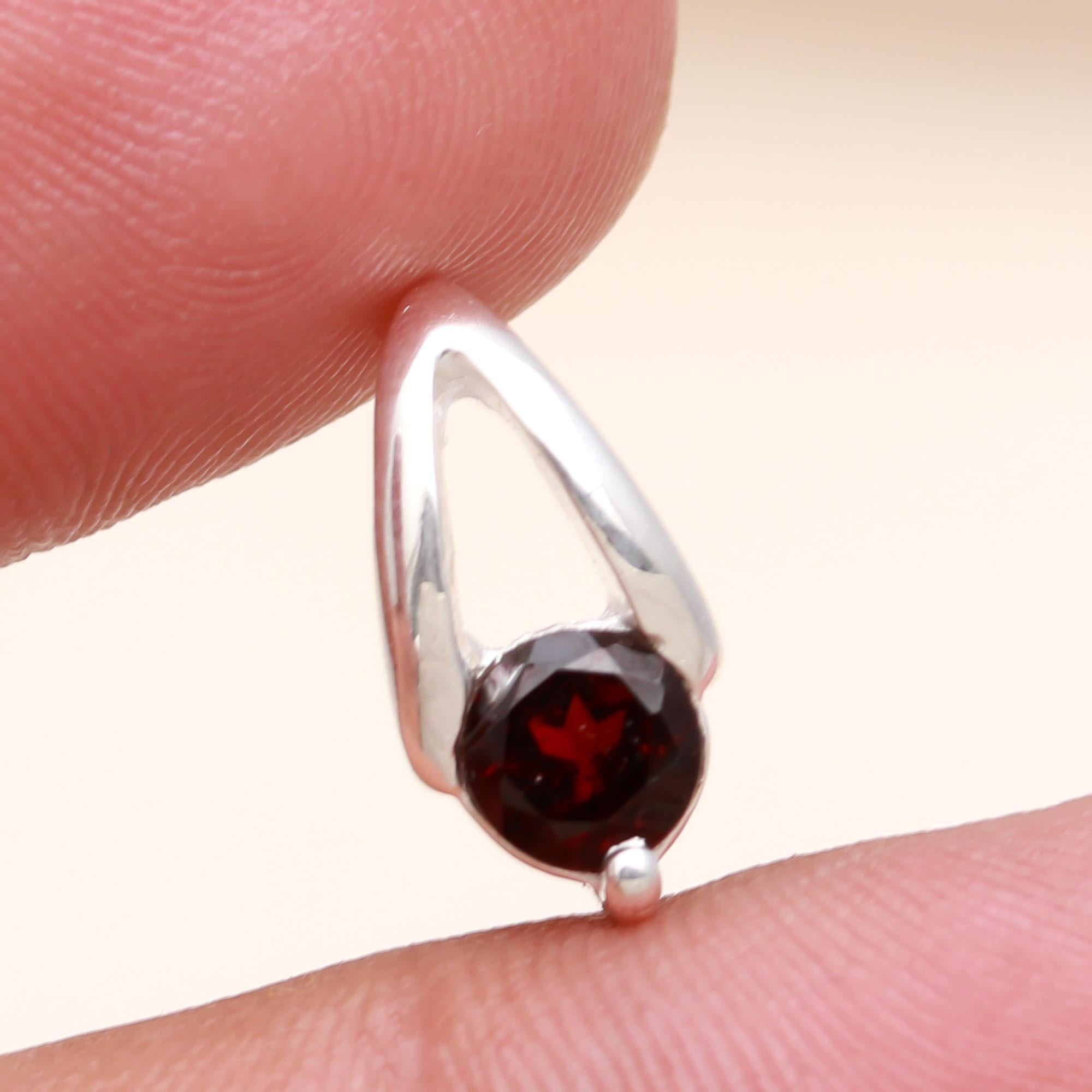 The Crimson Modernity: Garnet Solitaire Slide Charm