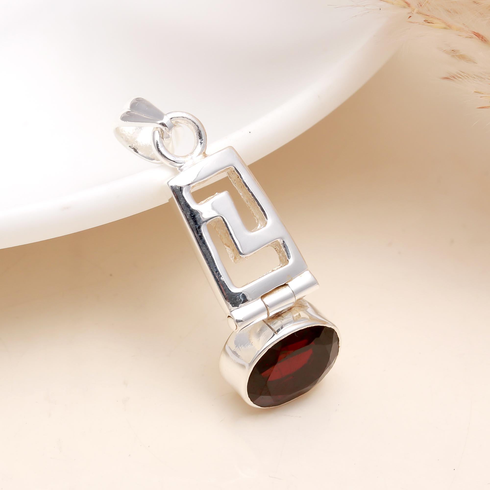 The Deco Maze: Art Deco Garnet Drop Pendant