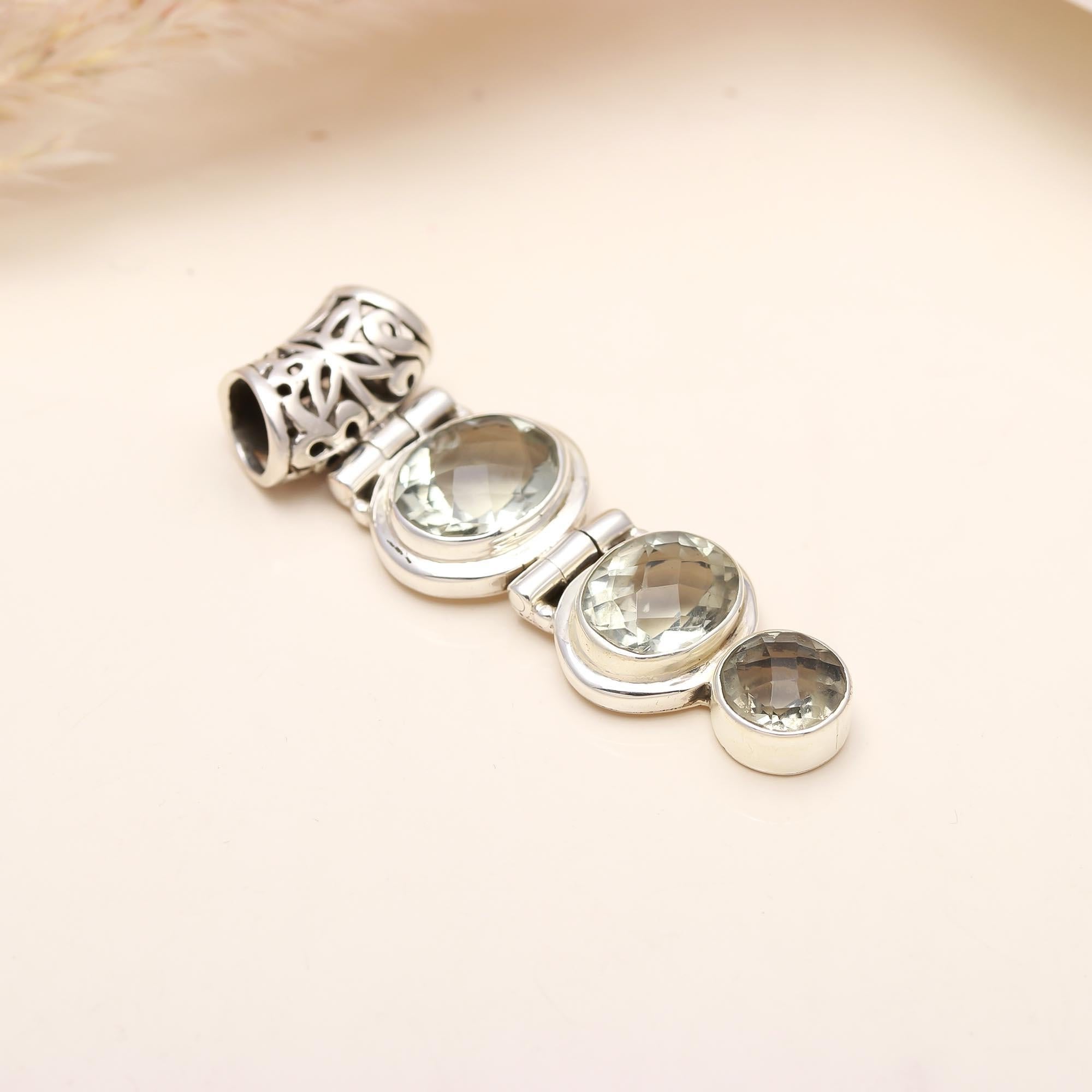 925 Sterling Silver Pendant With Clear Quartz