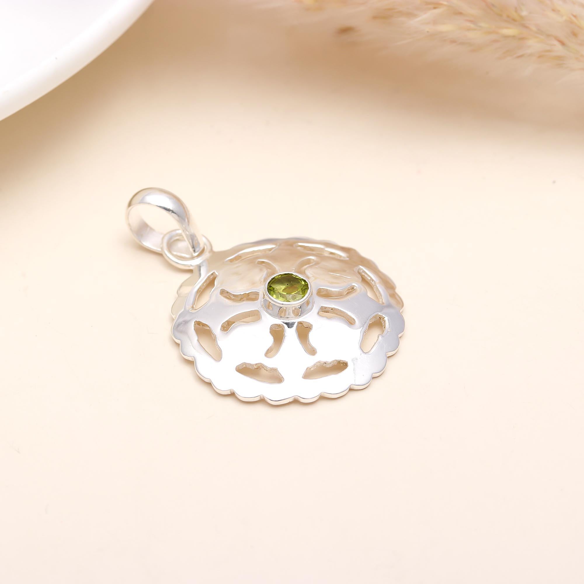 Peridot Gemstone Handmade Sterling Silver Pendant