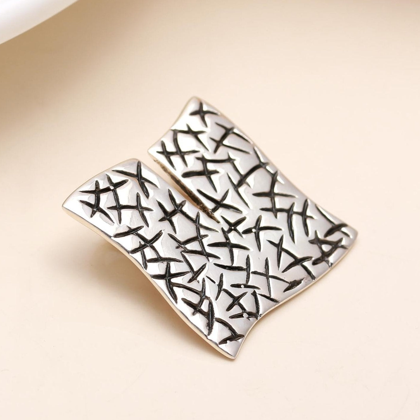 The Cross Hatch: Star Stamp Slider Silver Pendant