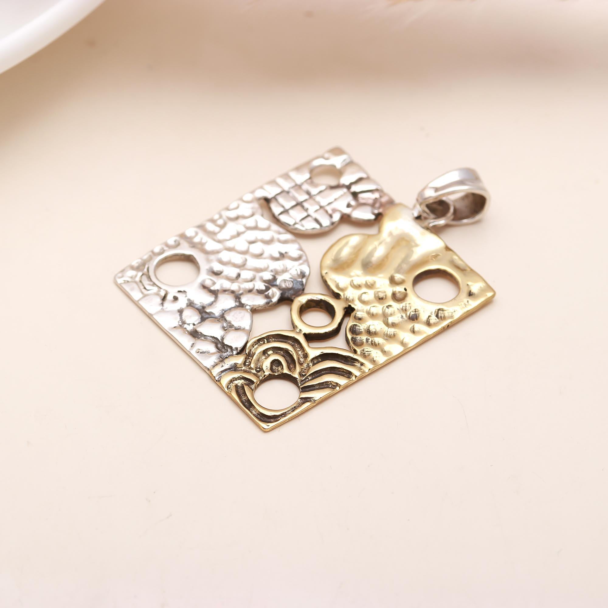 Design Appendix In 925 Sterling Silver And Gold Designer Pendant