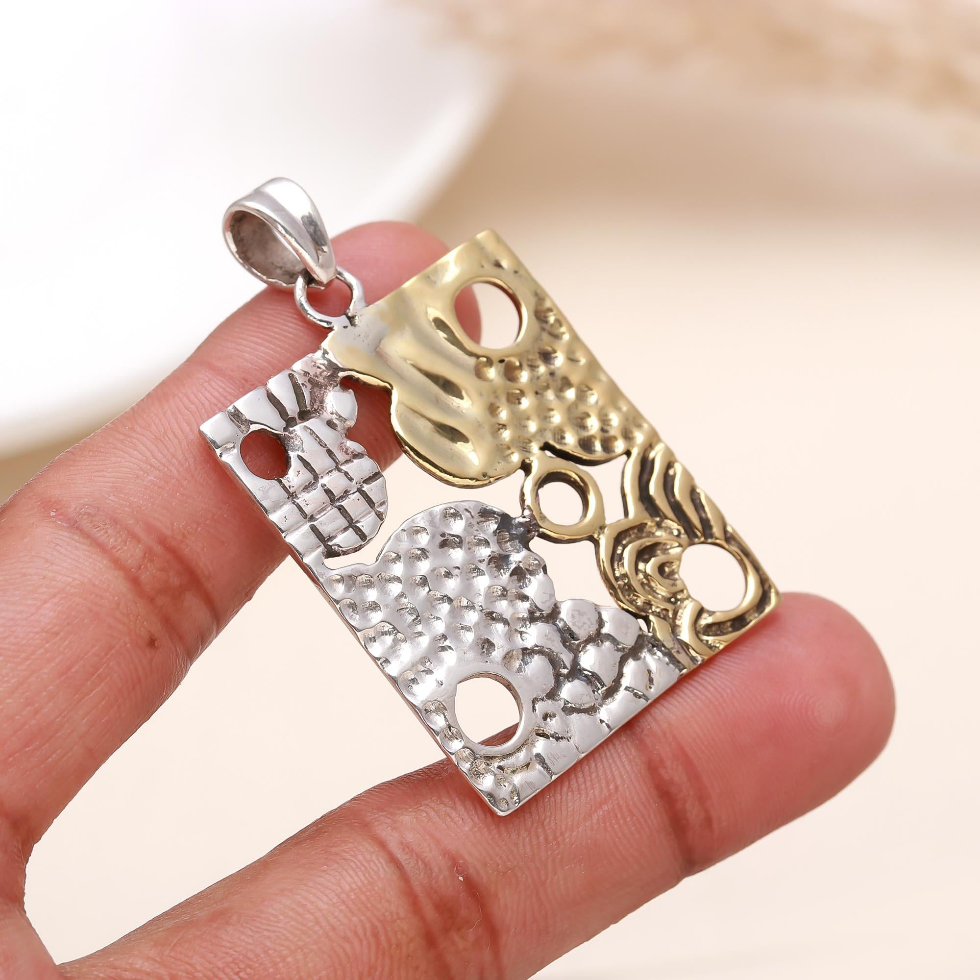 Design Appendix In 925 Sterling Silver And Gold Designer Pendant