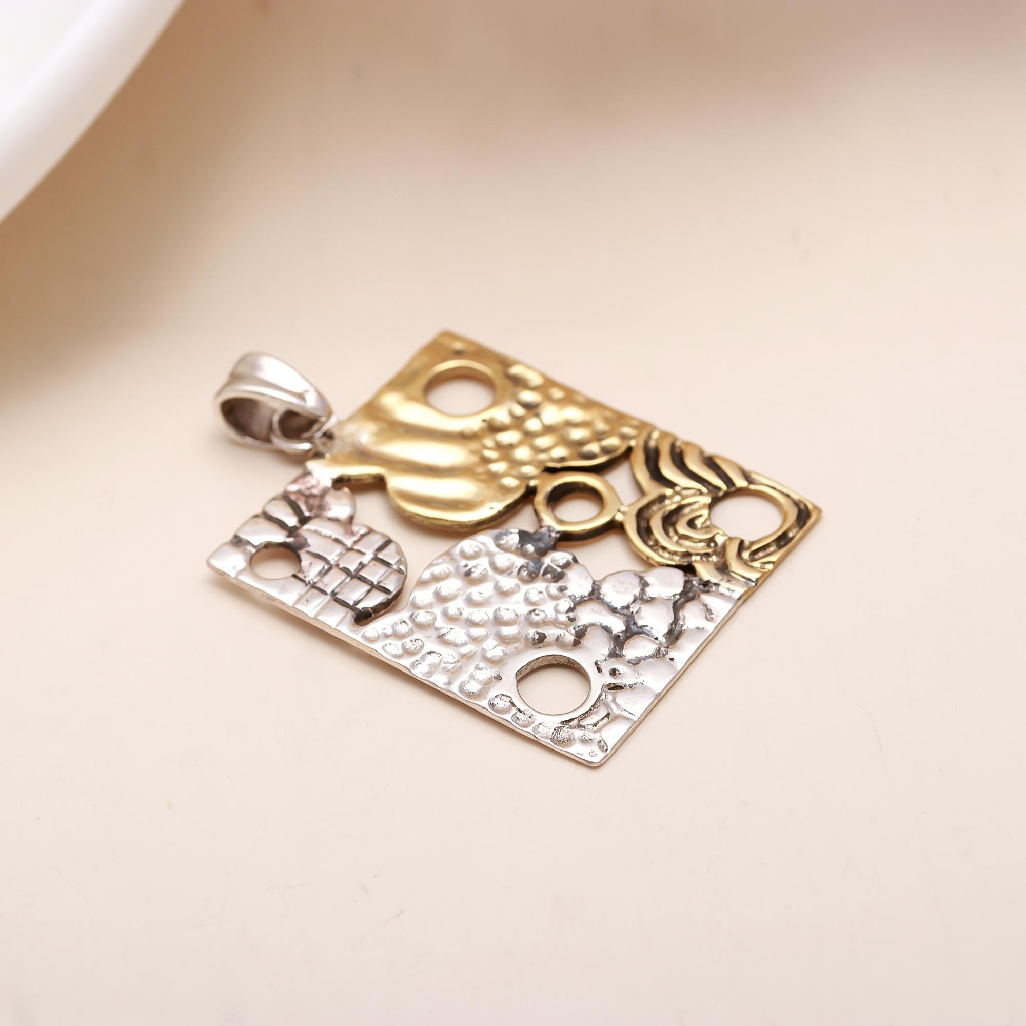Design Appendix In 925 Sterling Silver And Gold Designer Pendant