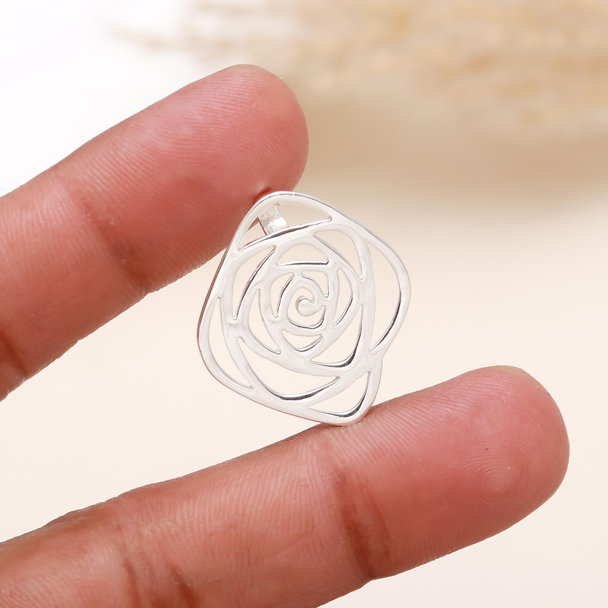 Sterling Silver Rose Petal Pendant