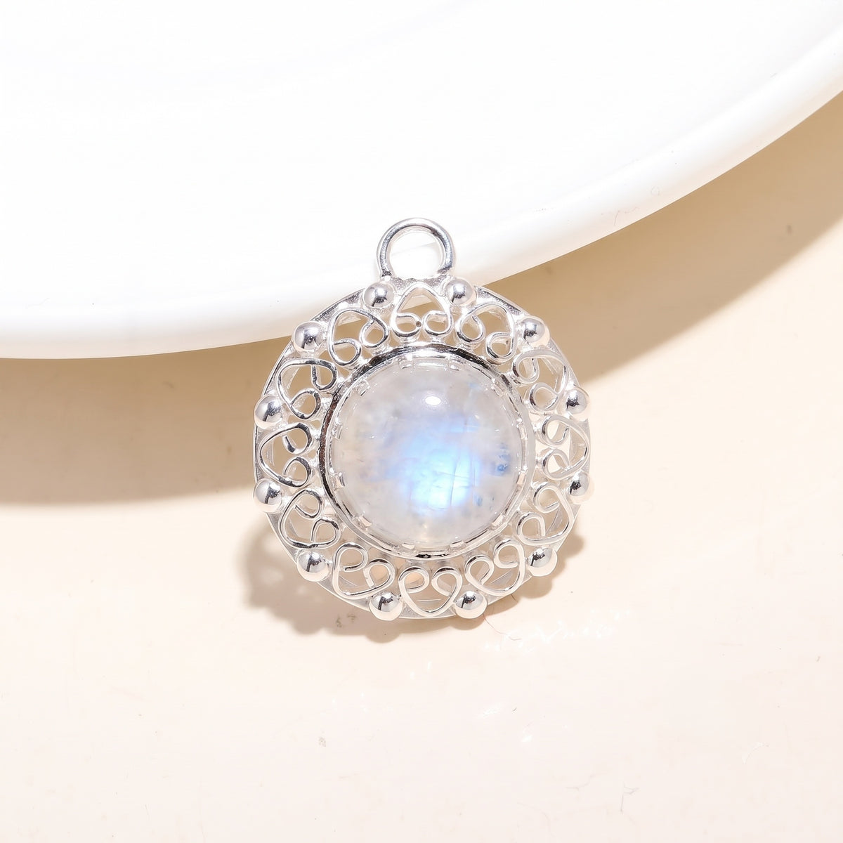The Violet Medallion: Amethyst Filigree Halo Silver Pendant