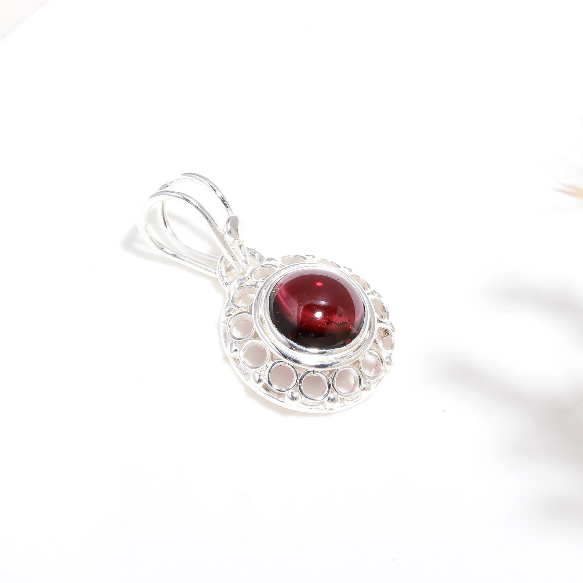 Gernet Pendant Natural 925 Gemstone With Sterling Silver Handmade Jewelry
