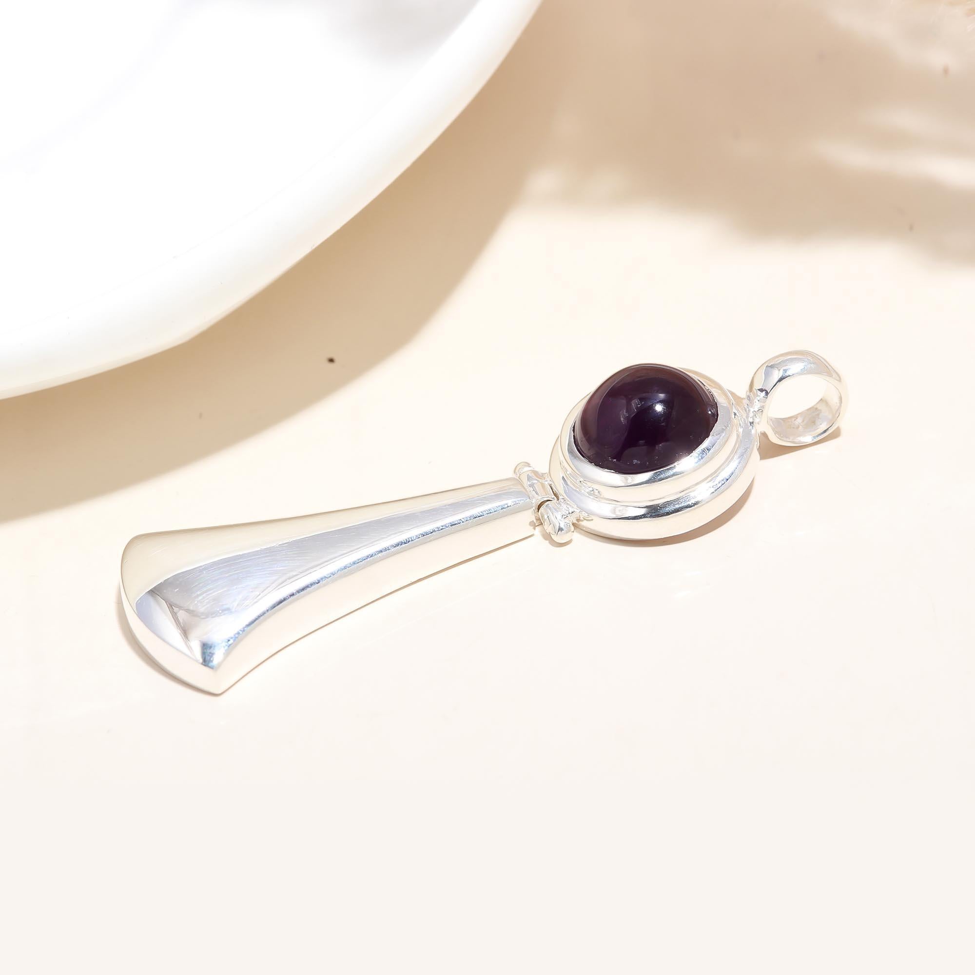 Amethyst Gemstone In 925 Sterling Silver Pendant