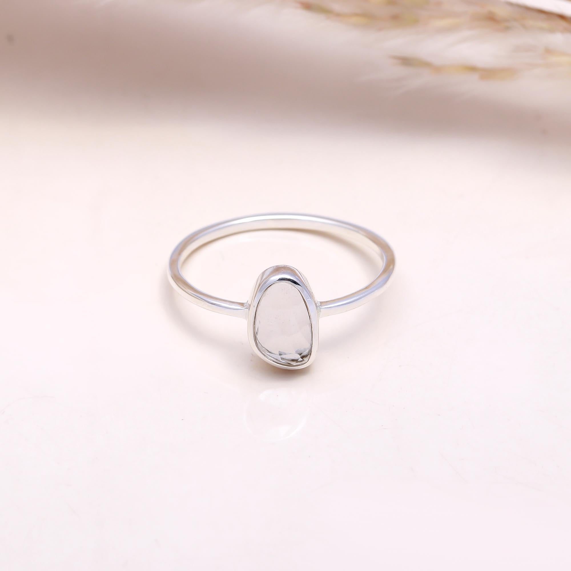 The Crystal Pool Ring: Rose Cut Cubic Zirconia Ring