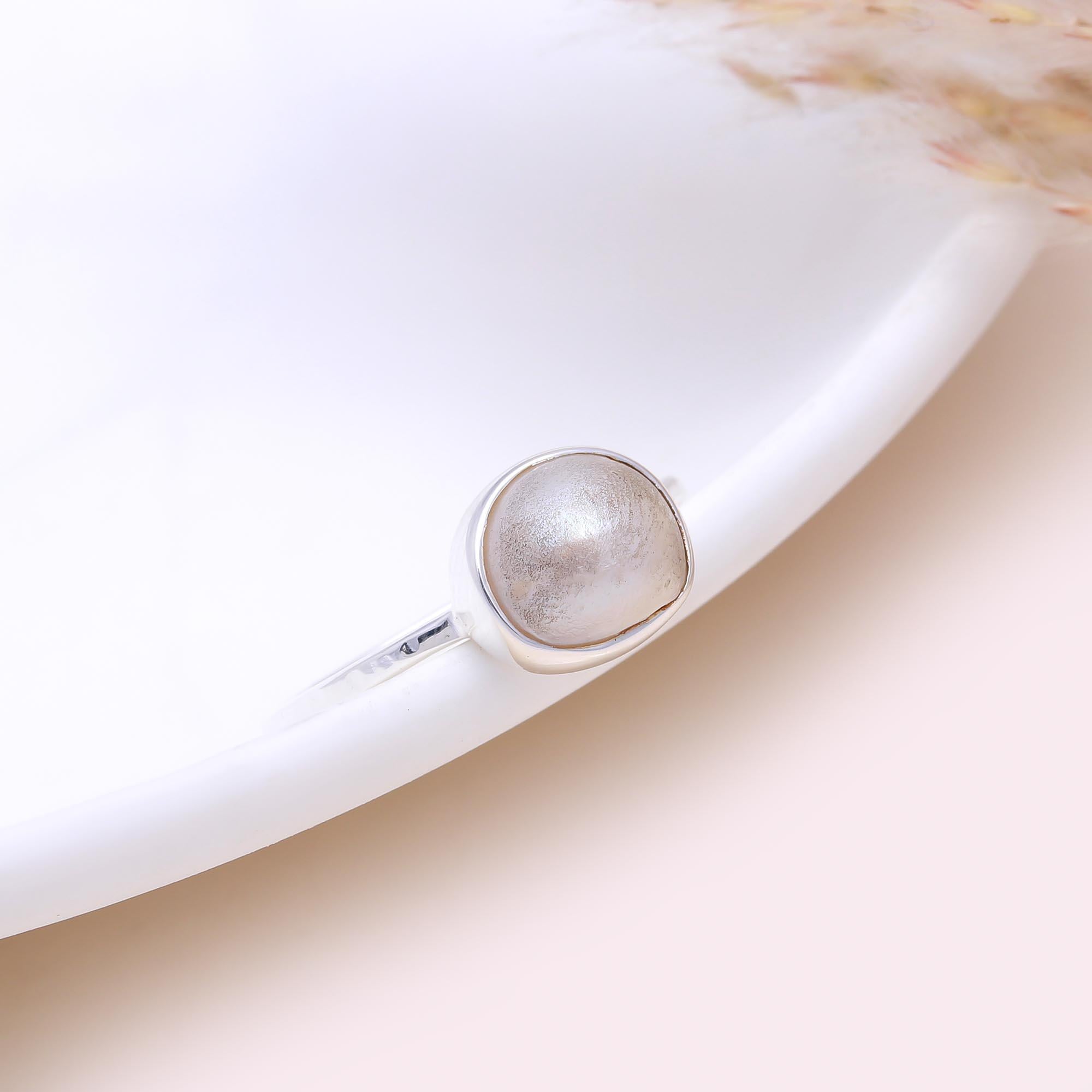 The Oval Pearl Essence: Oval Freshwater Pearl Ring