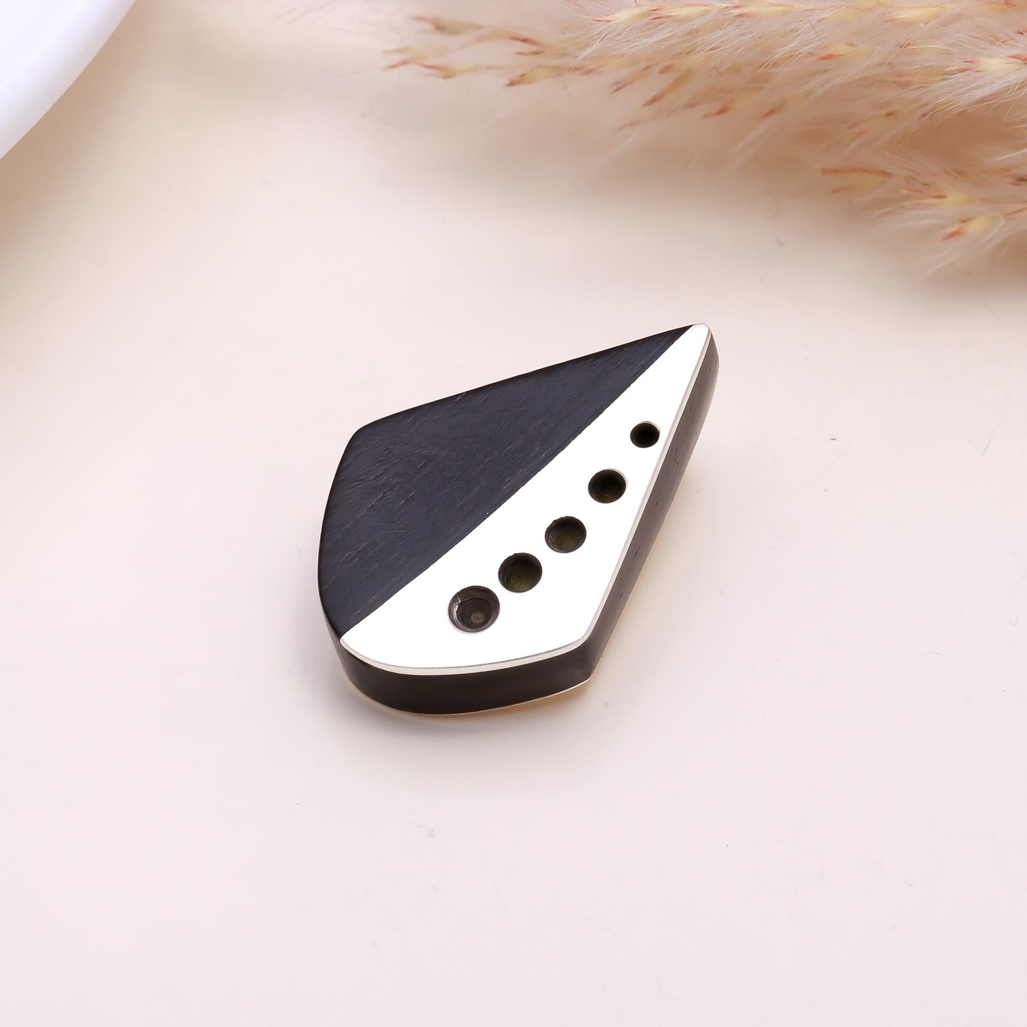 The Edgy Contrast: Silver & Wood Asymmetrical Pendant