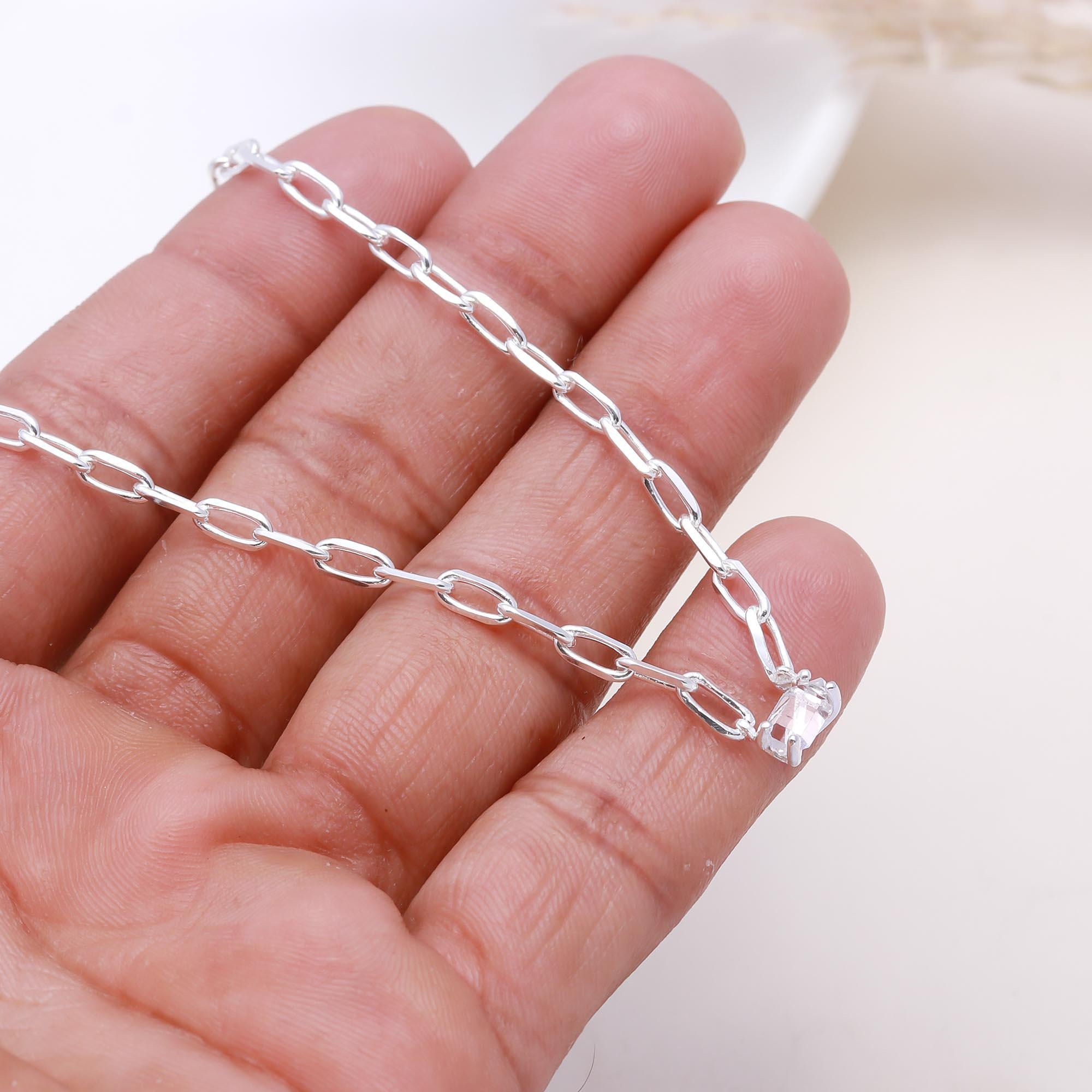 The Floating Gem: Paperclip Chain with Crystal Charm