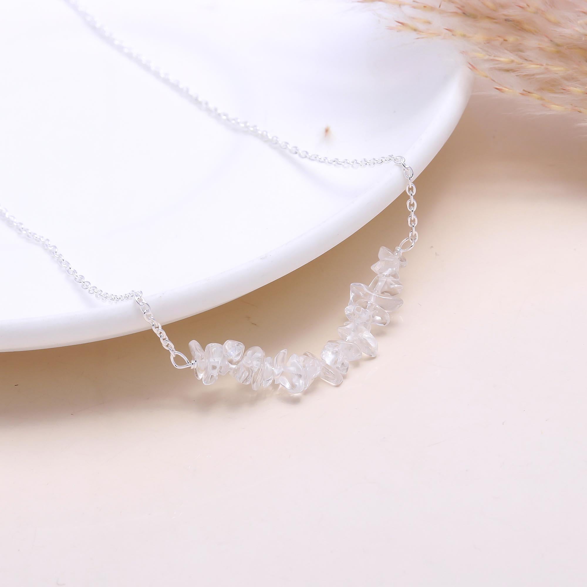 The Ice Cluster: Rough Clear Quartz Bar Necklace