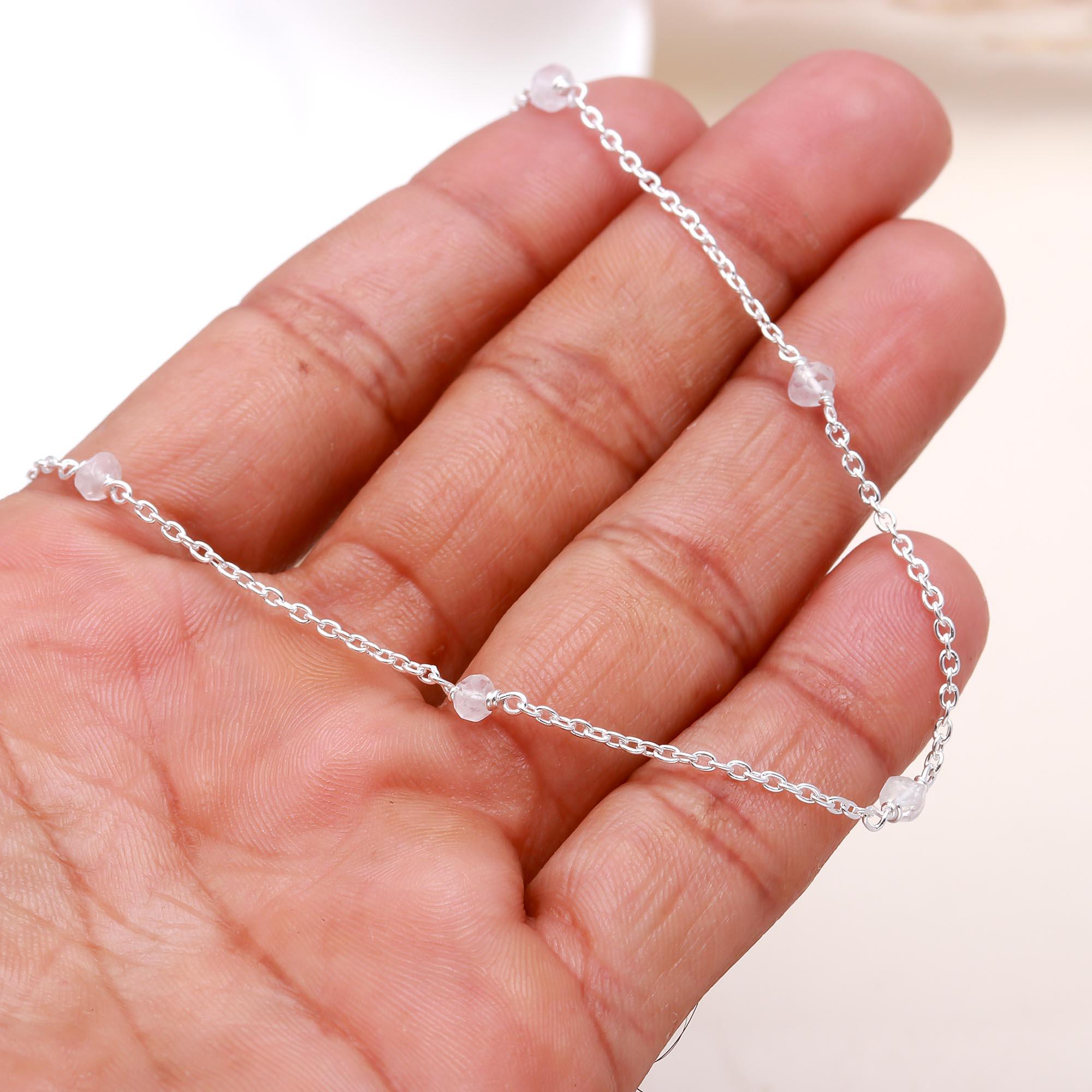 The Subtle Sparkle: Micro-Bead Moonstone Necklace