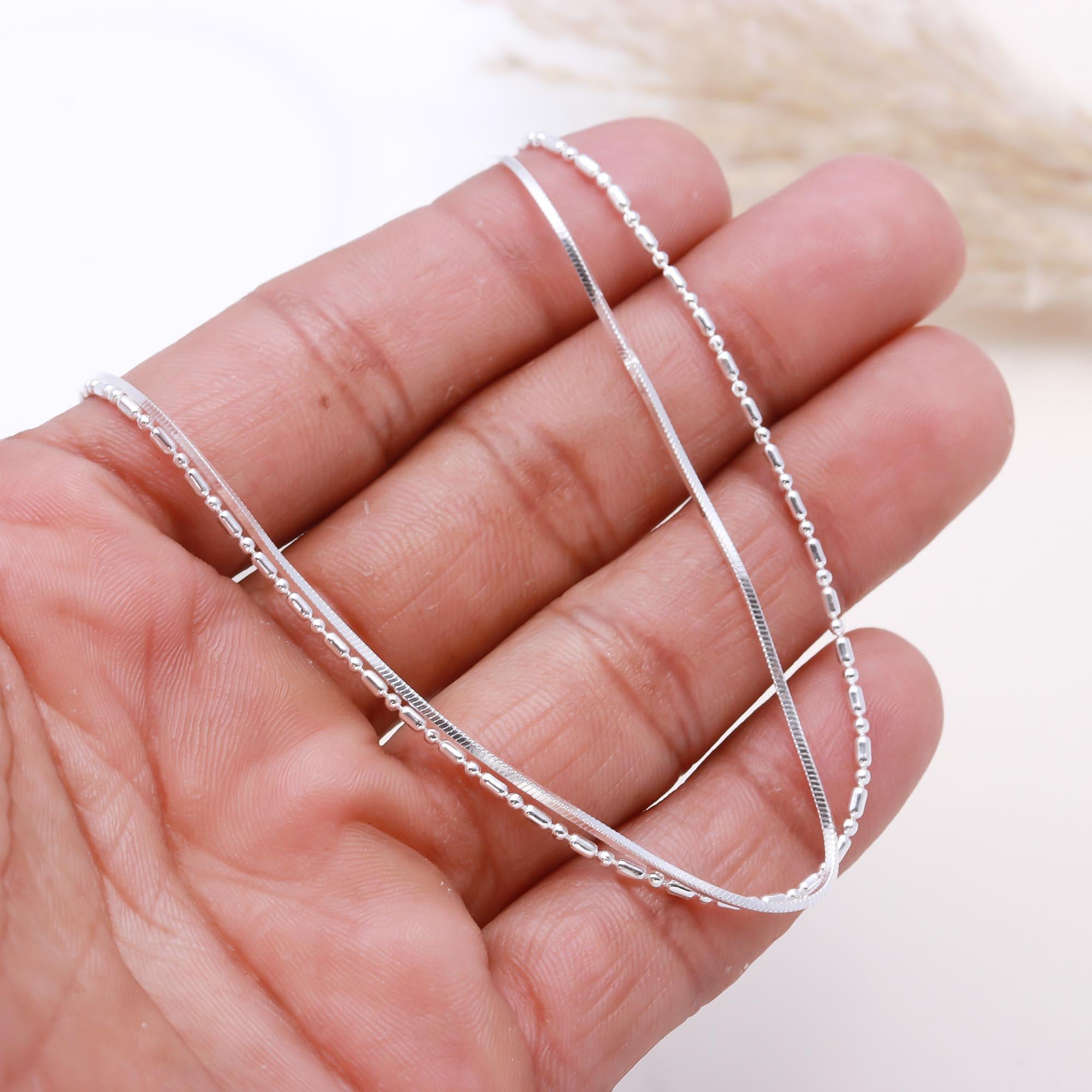 The Double Strand: Snake & Beaded Chain Layered Necklace