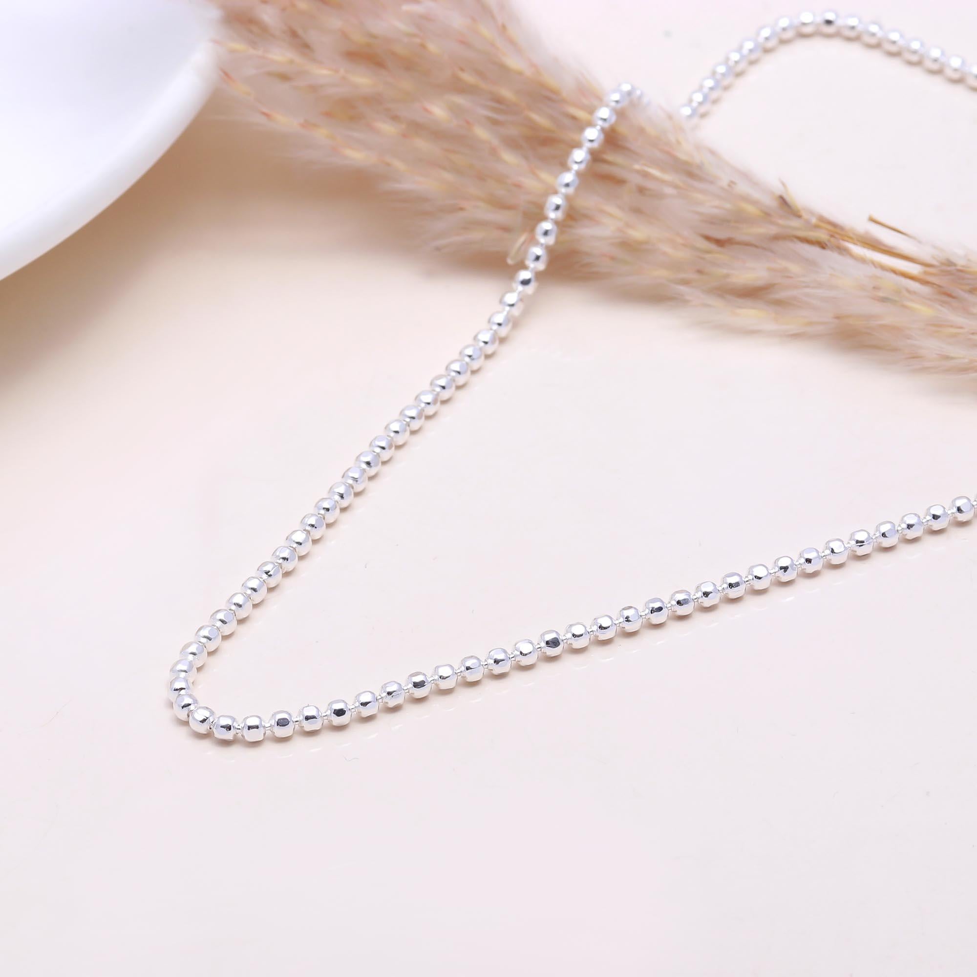 The Silver Strand: Beaded Ball Chain Necklace