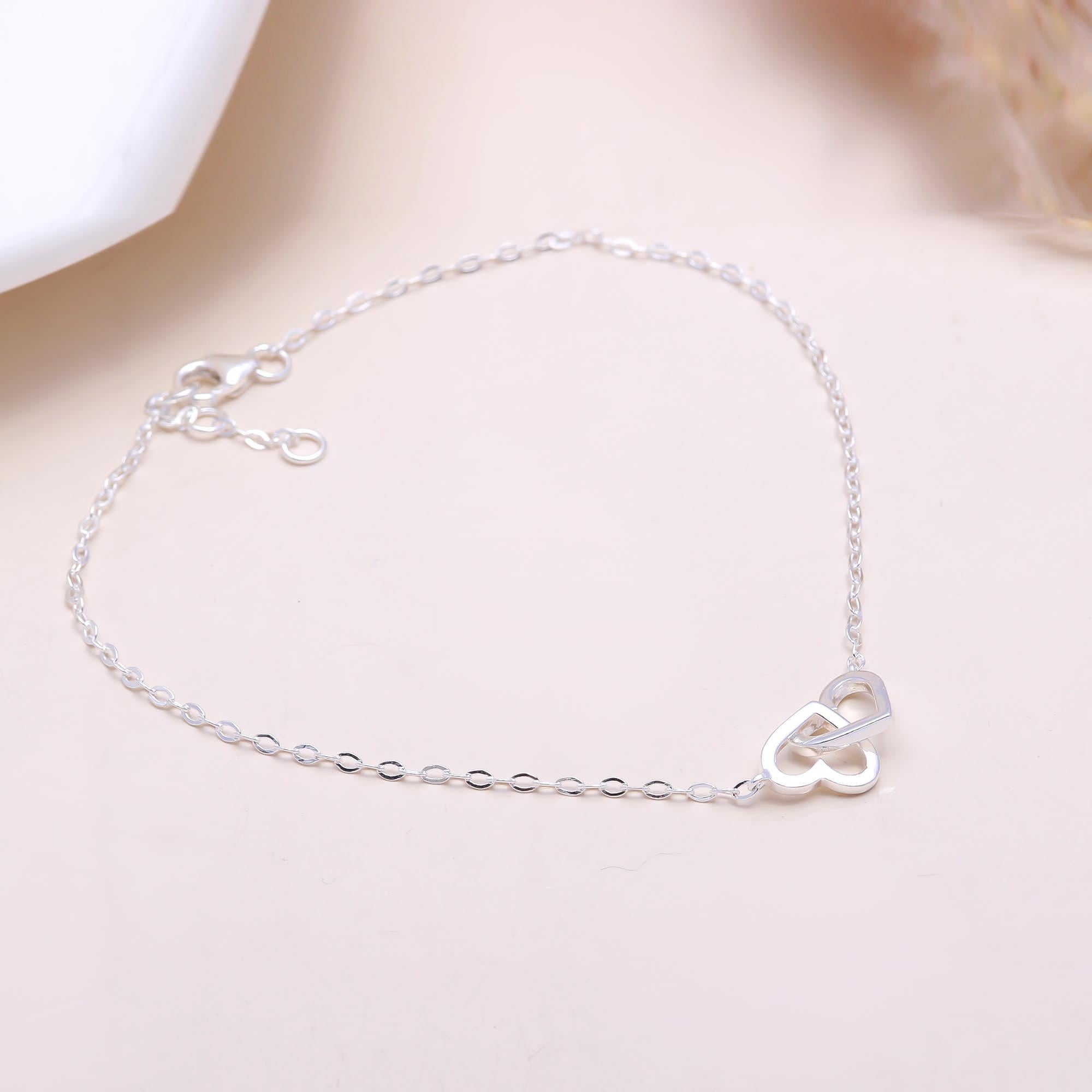 The Connected Love: Double Interlocking Heart Bracelet