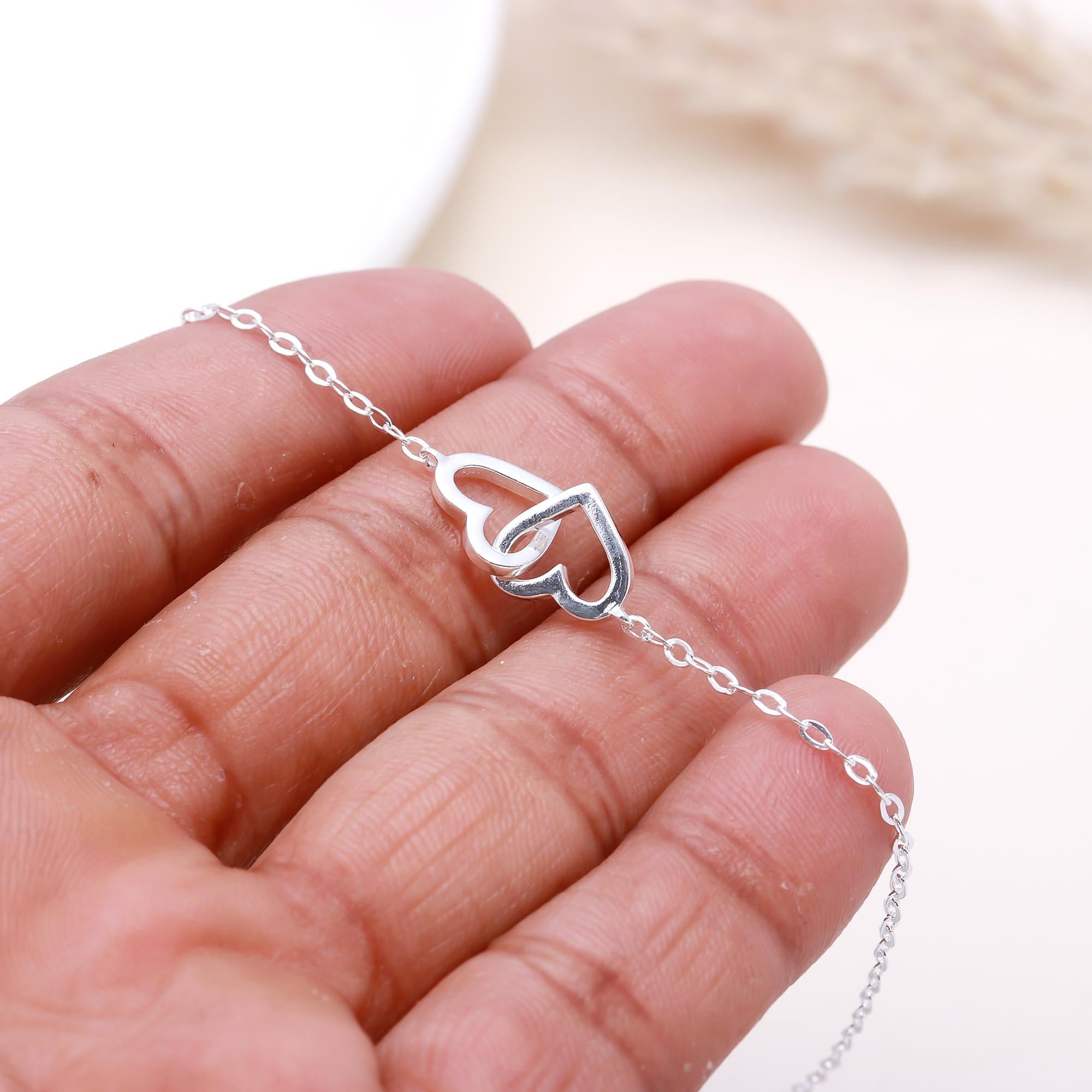 The Connected Love: Double Interlocking Heart Bracelet