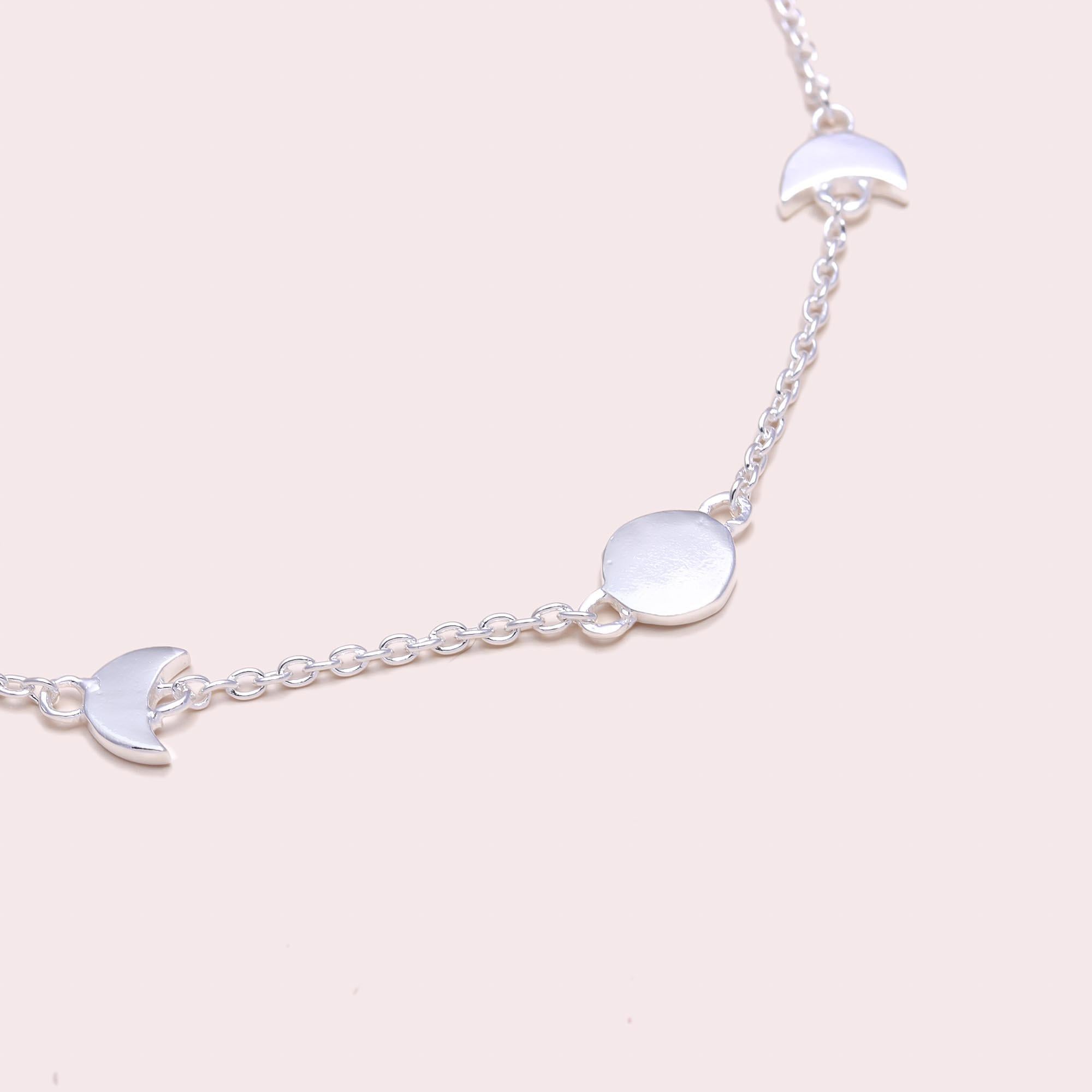 The Moon Phase: Celestial Silver Charm Bracelet
