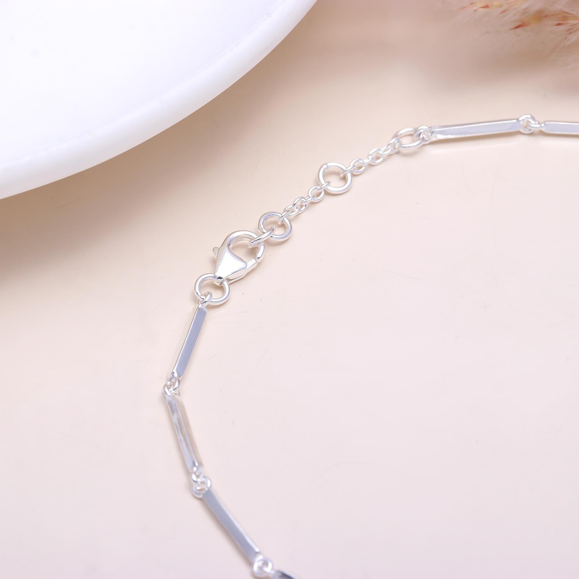 The Sleek Bar: Minimalist Silver Station Bracelet