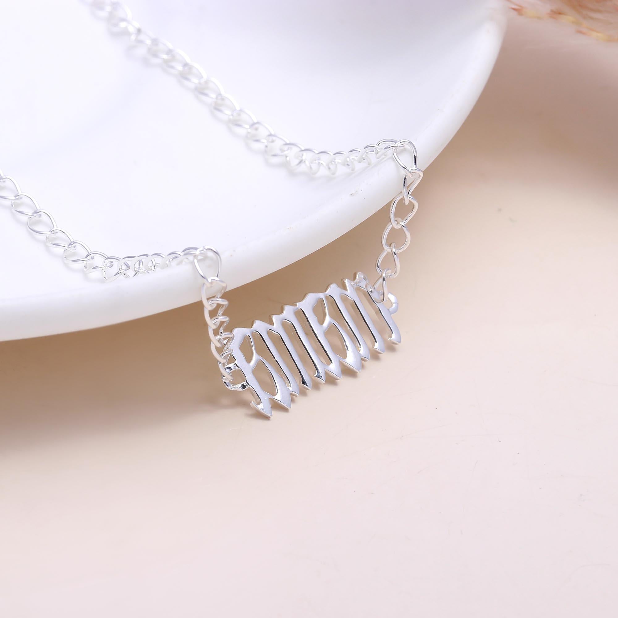 The Angel Script: English Gothic Silver Necklace
