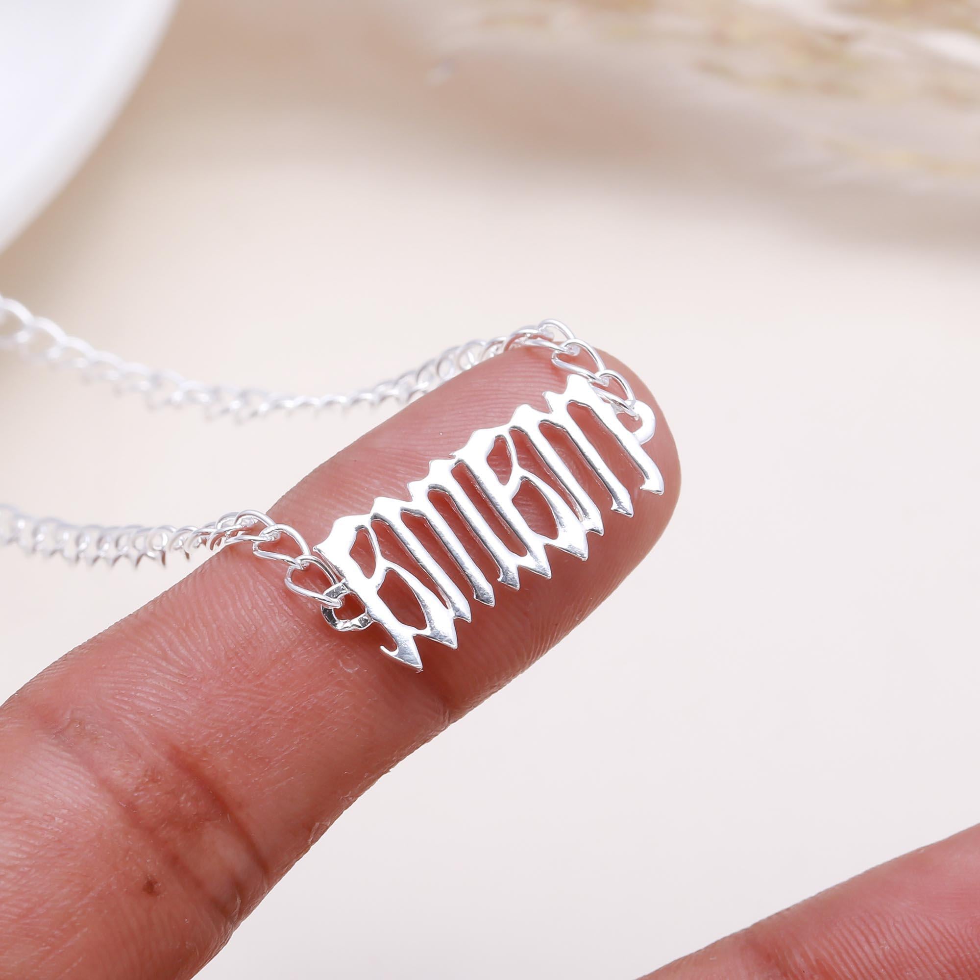 The Angel Script: English Gothic Silver Necklace