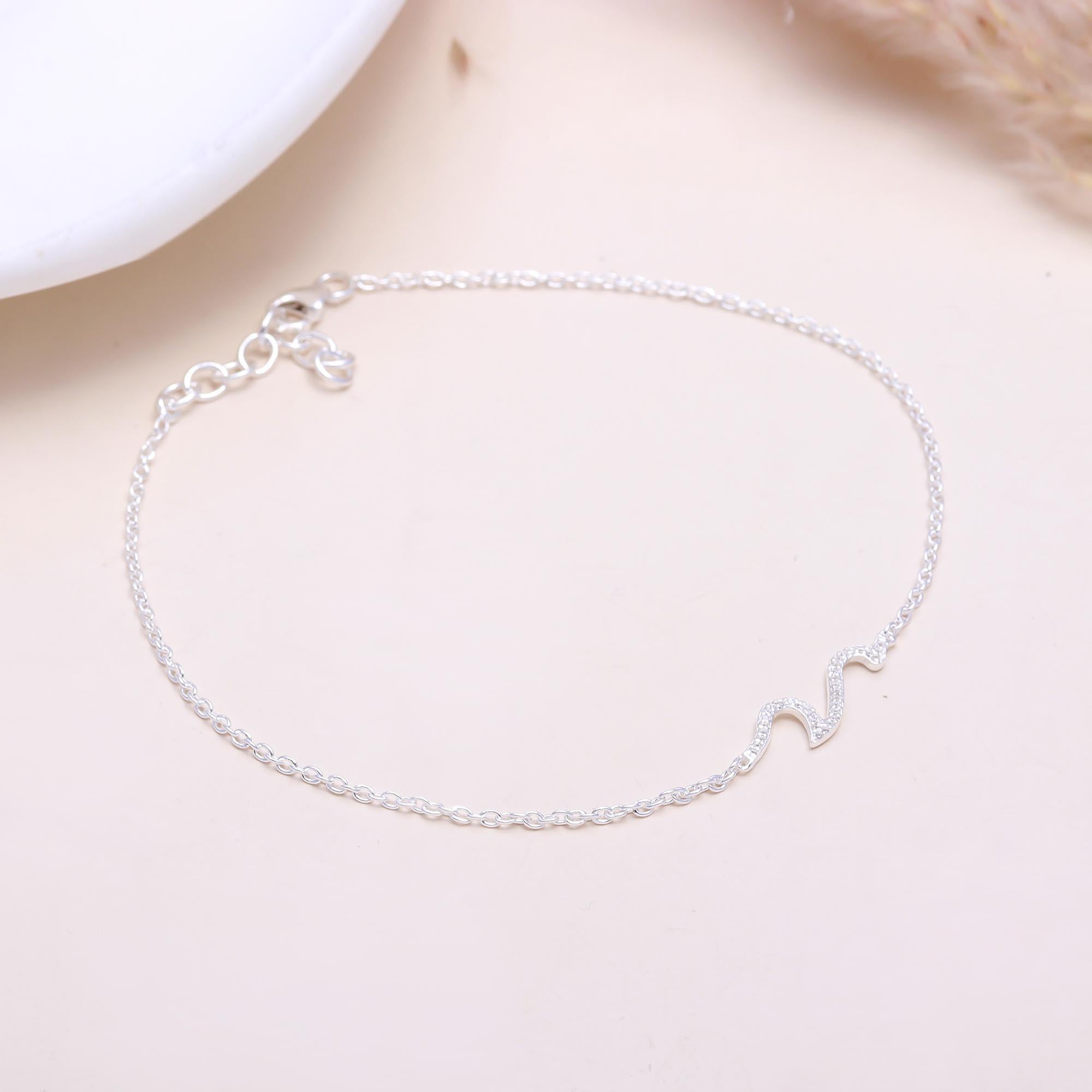 The Sparkling Wave: Pavé Crystal Snake Chain Bracelet