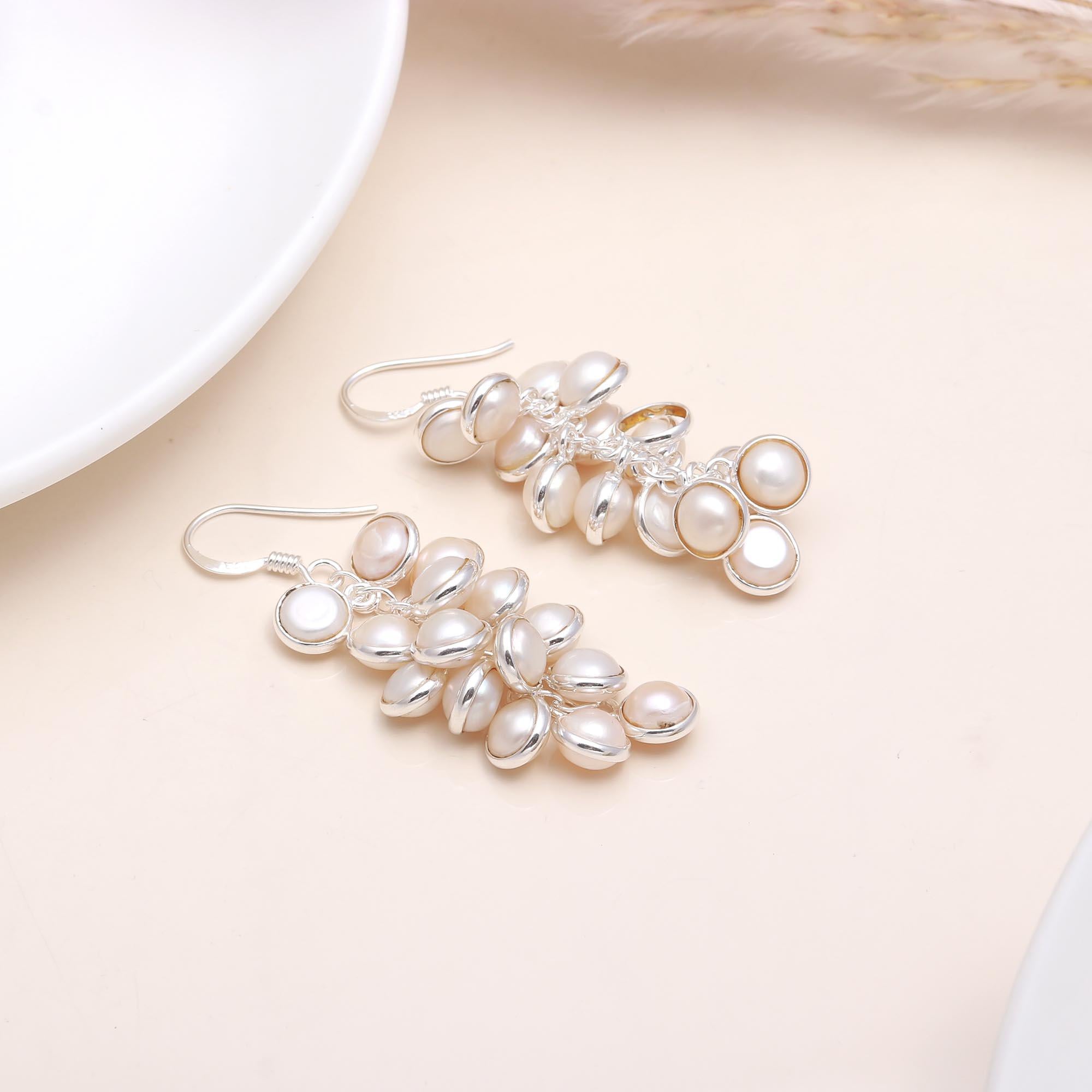 The Pearl Grape: Freshwater Pearl Cluster Drop Earrings
