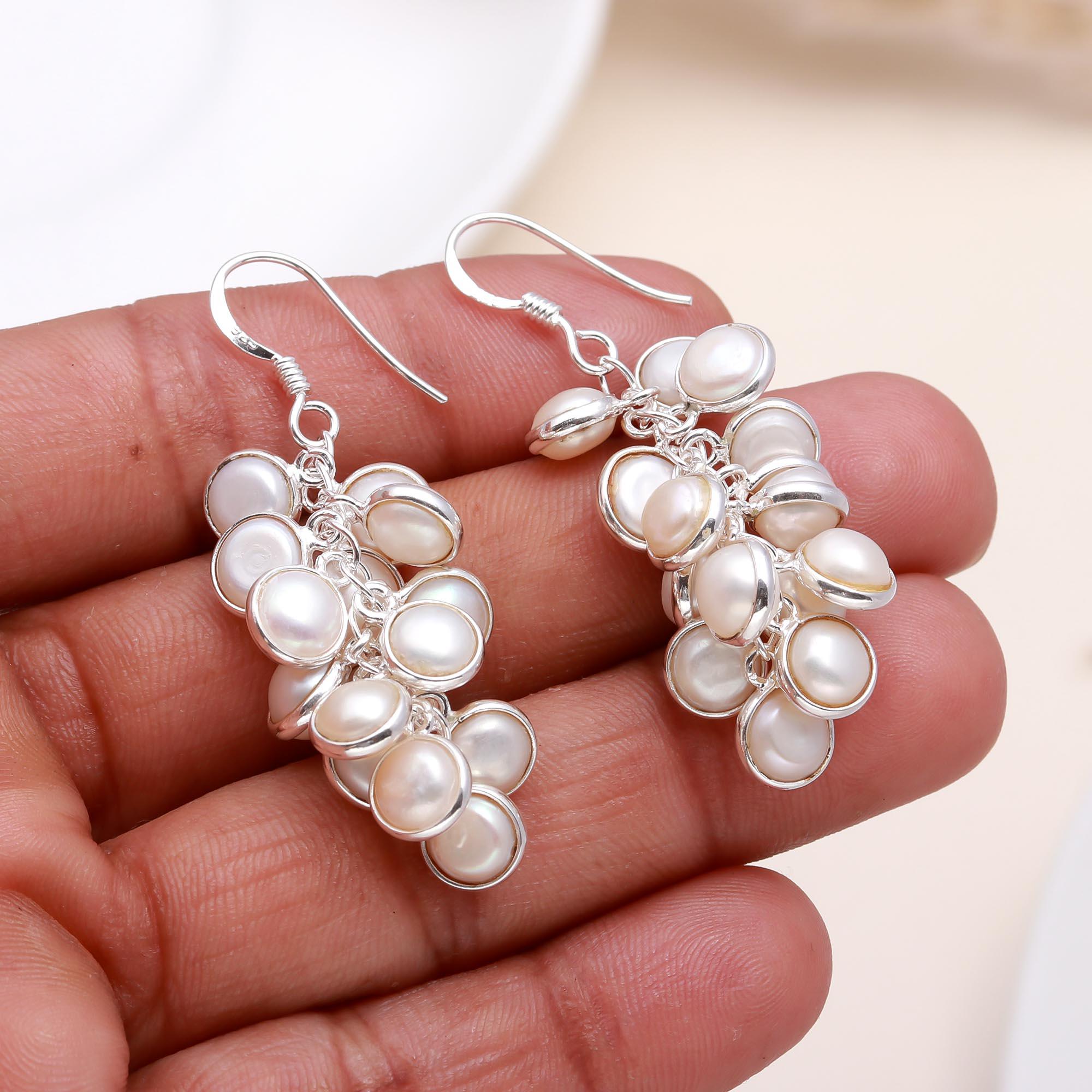 The Pearl Grape: Freshwater Pearl Cluster Drop Earrings