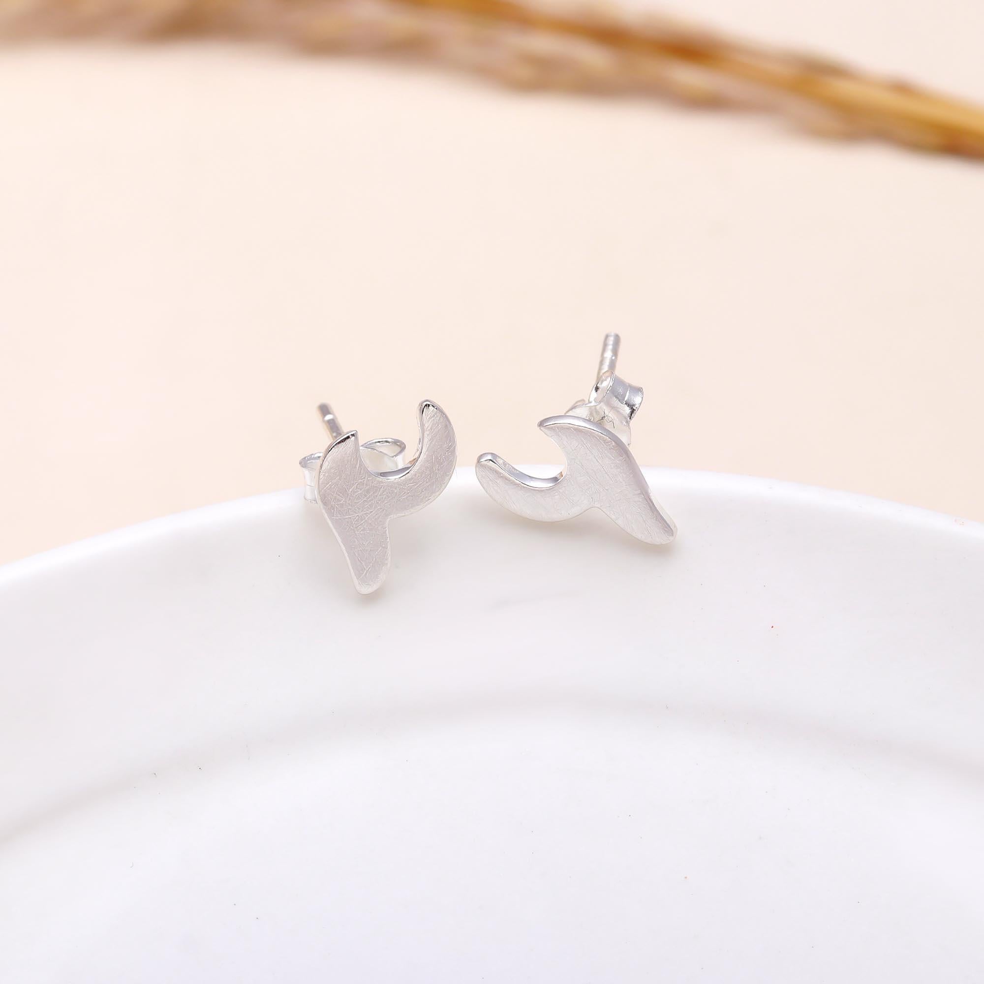 925 Sterling Silver Ocean Wave Stud Earrings