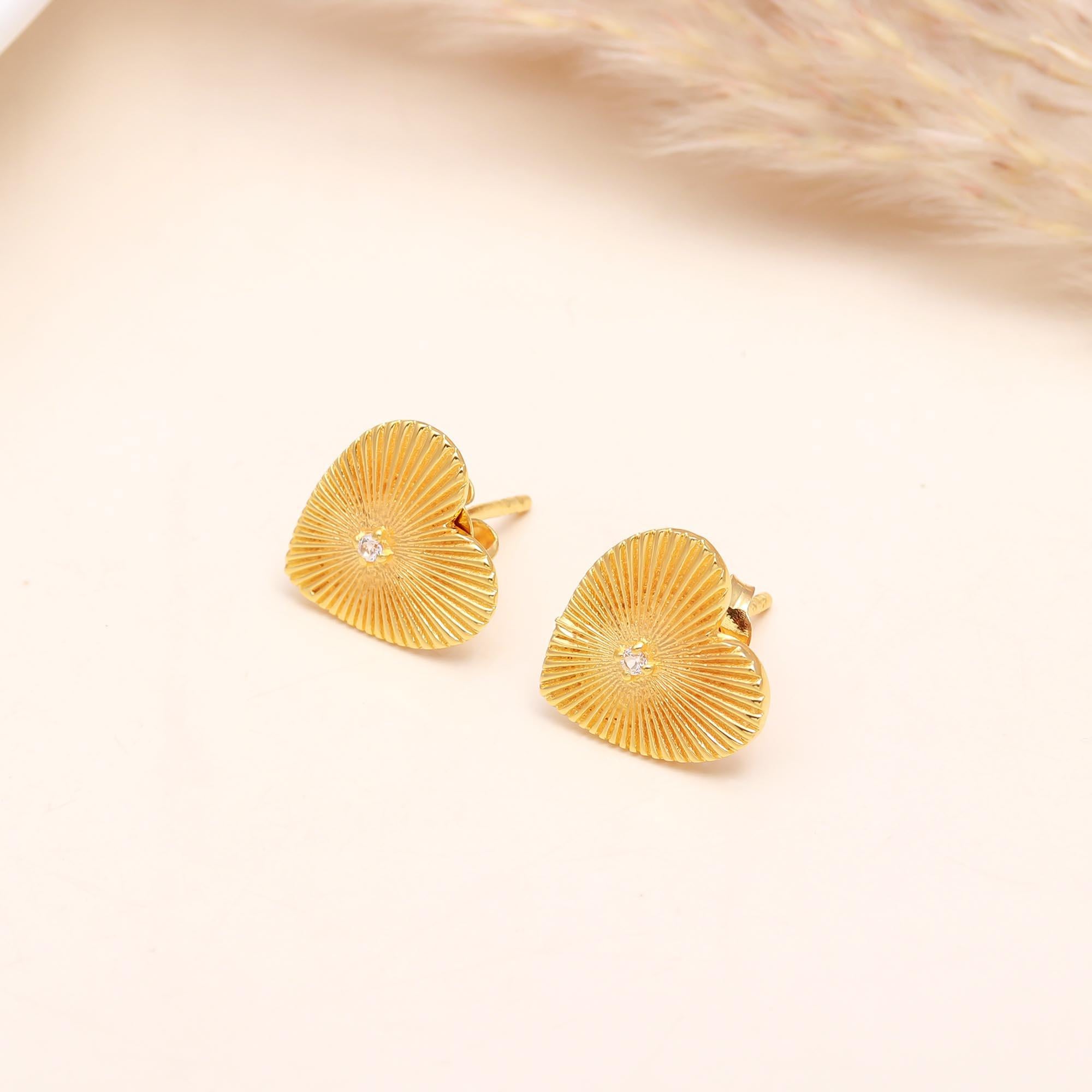 925 Sterling Silver Heart Stud Earrings