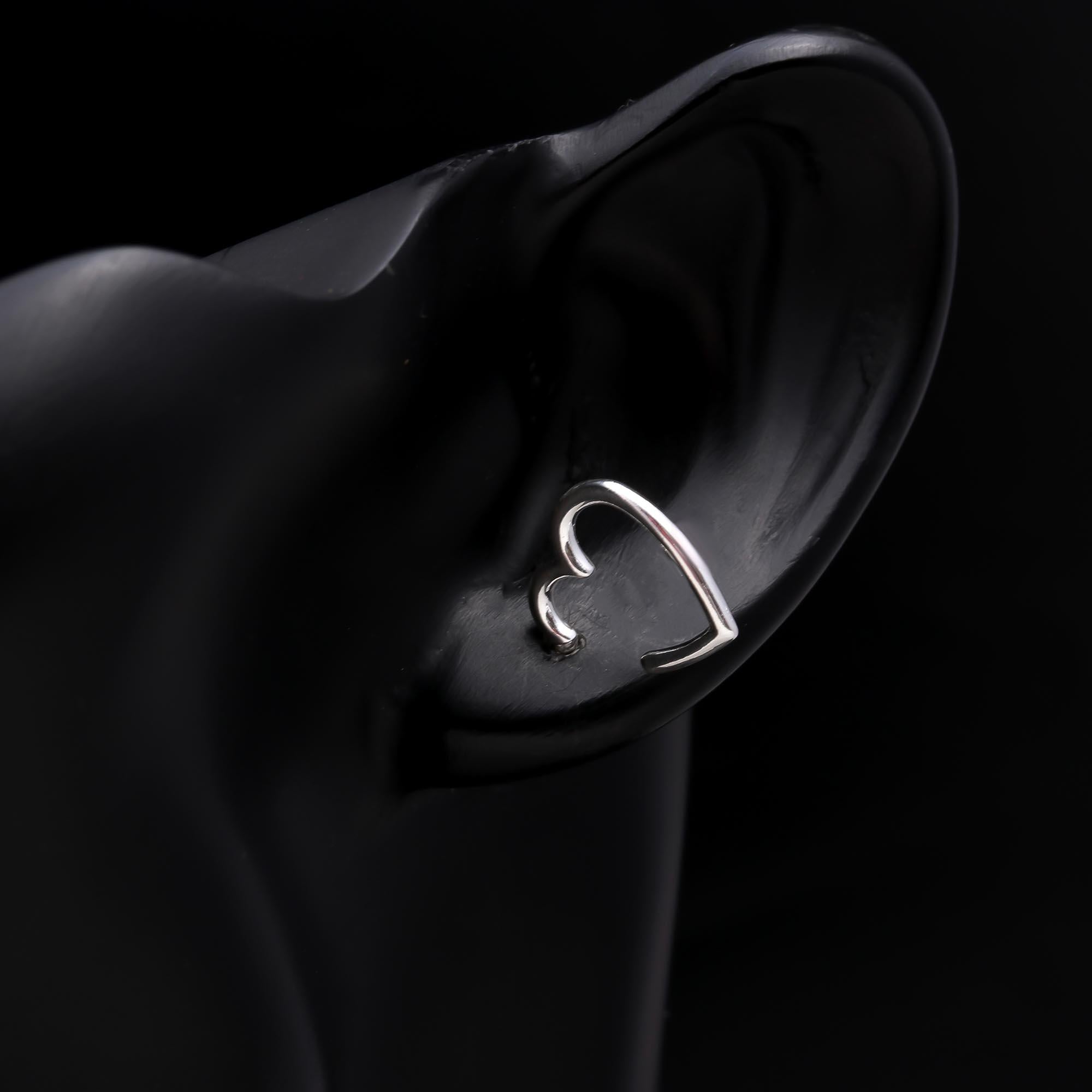 925 Sterling Silver Open Heart Stud Earrings