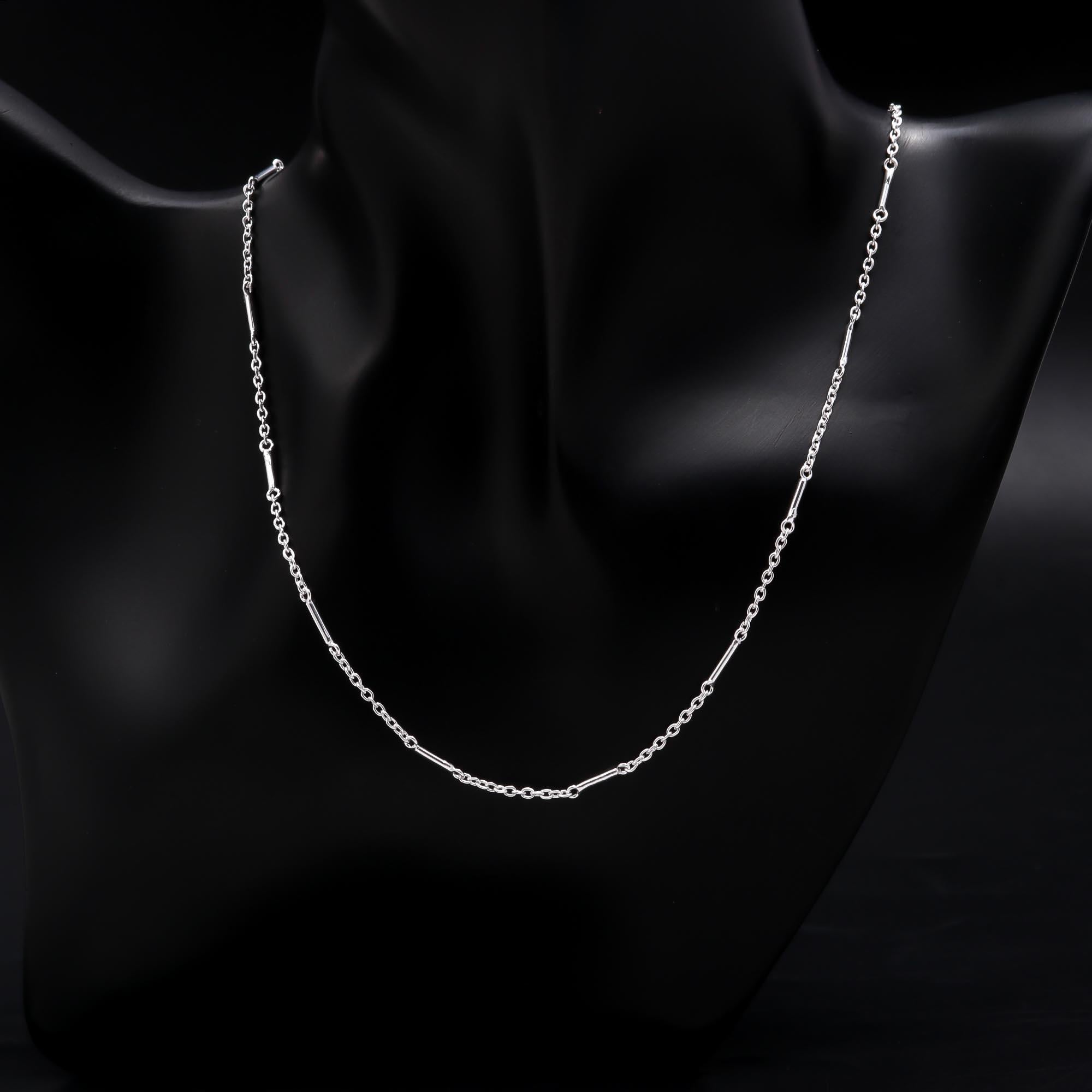 925 Sterling Silver Bar Link Chain Necklace