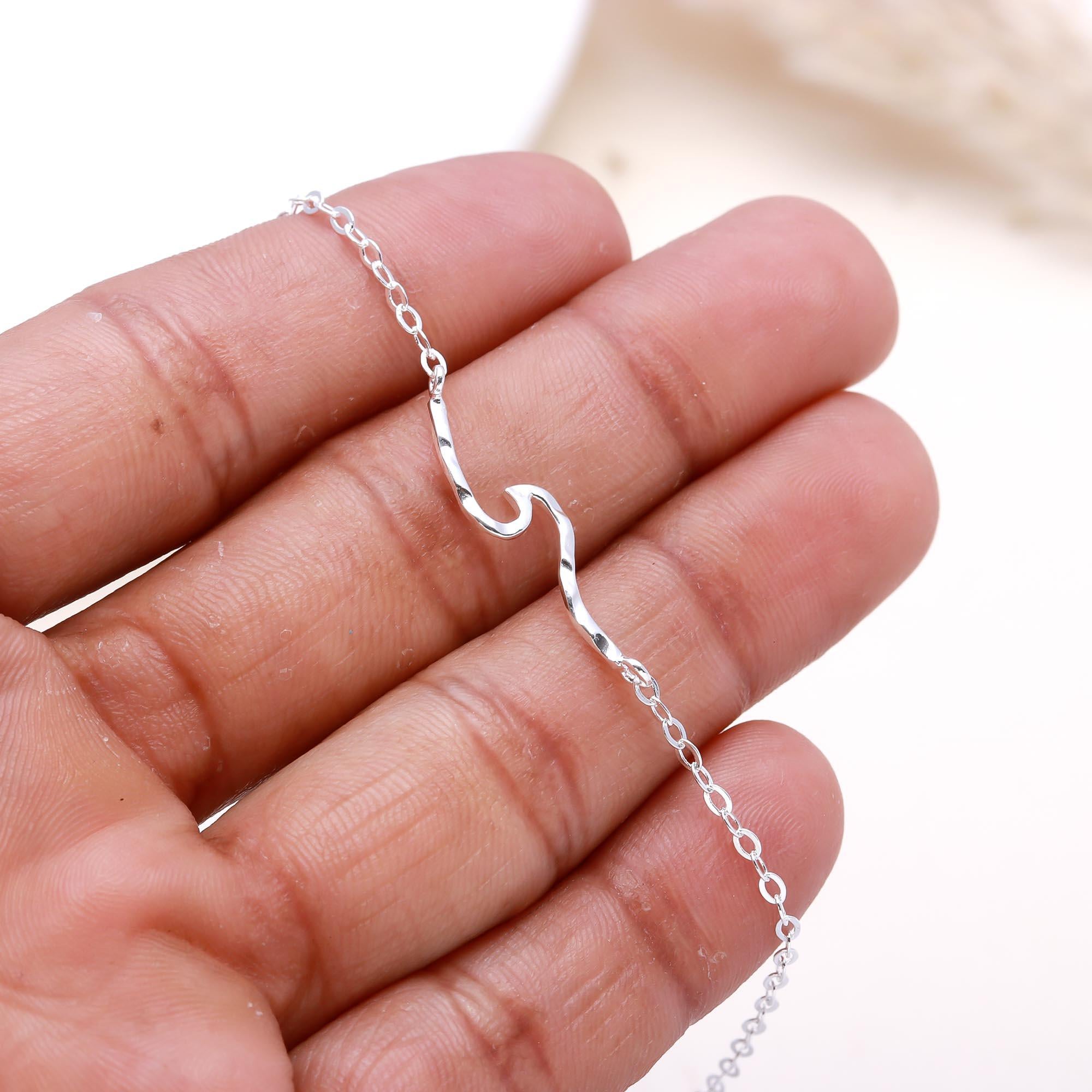 925 Sterling Silver Wave Chain Bracelet
