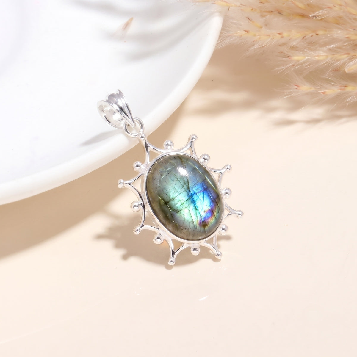 925 Sterling Silver Amethyst Gemstone Pendant