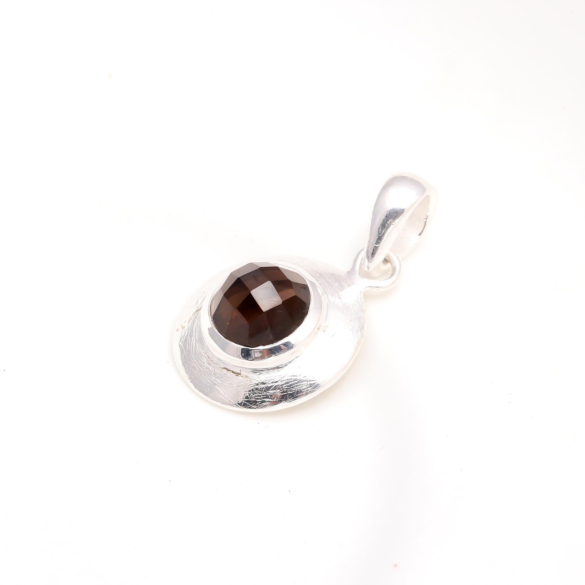 925 Sterling Silver Smoky Quartz Pendant