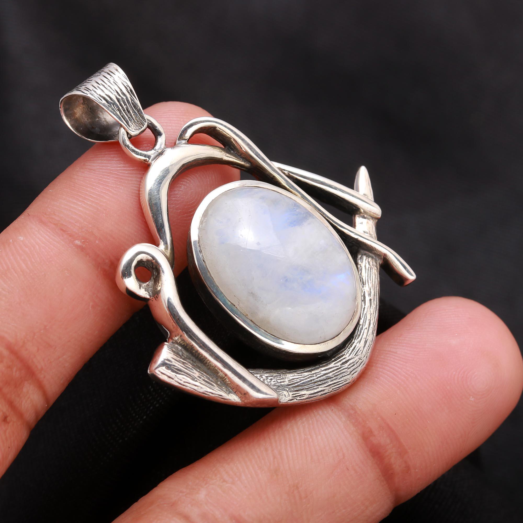 925 Sterling Silver Artisan Moonstone Pendant