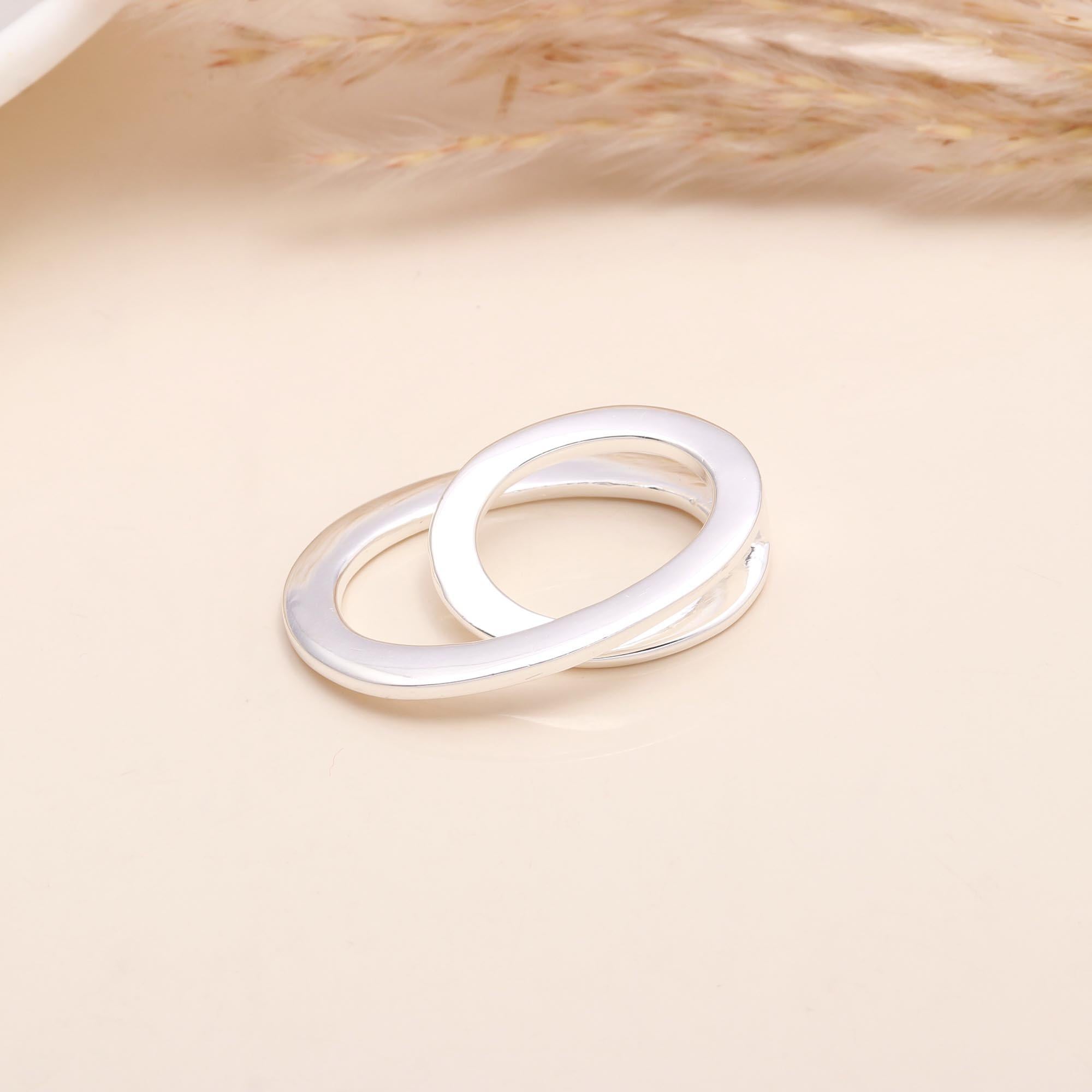 925 Sterling Silver Asymmetrical Double Loop Pendant