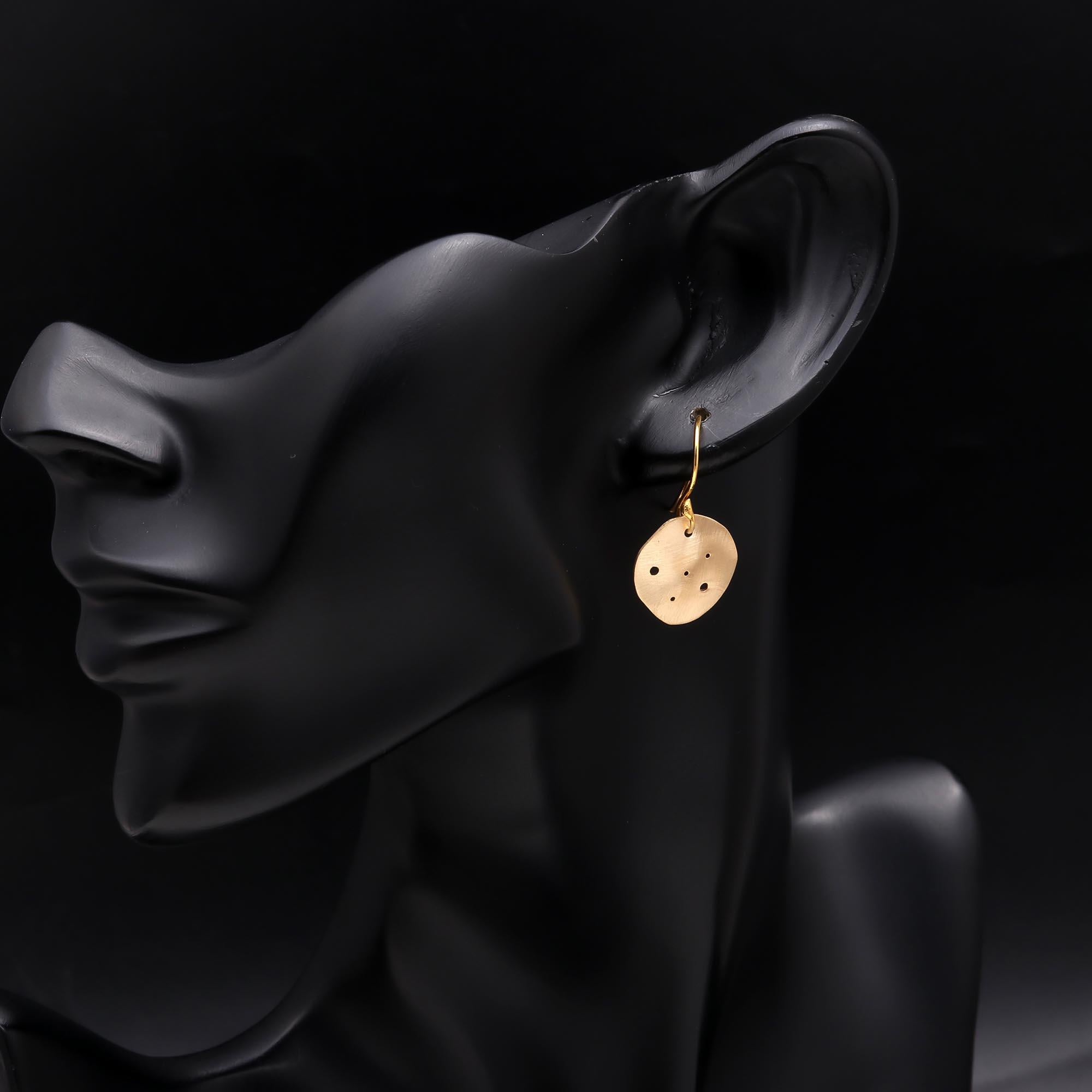 925 Sterling Silver Dainty Disc Dangle Earrings