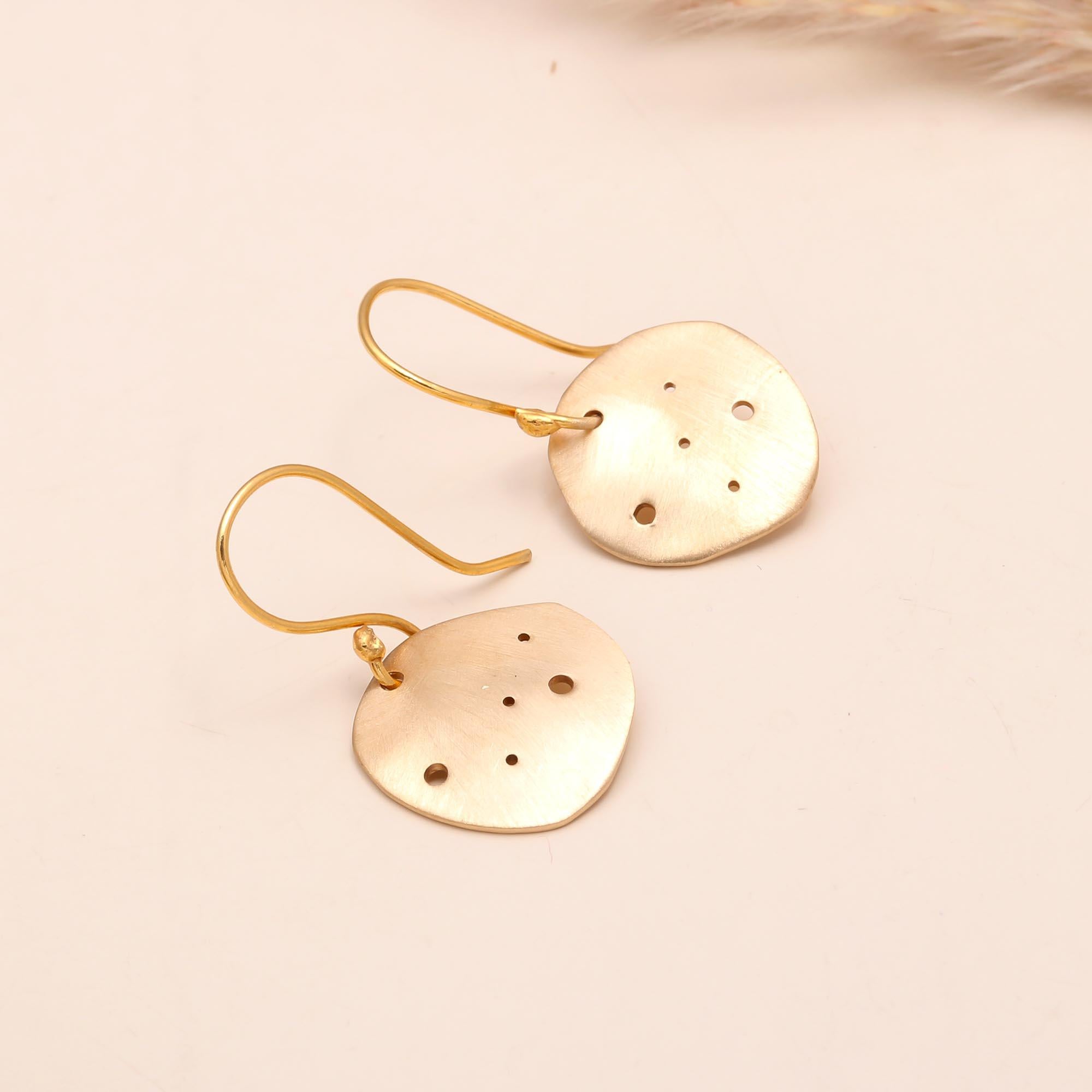 925 Sterling Silver Dainty Disc Dangle Earrings