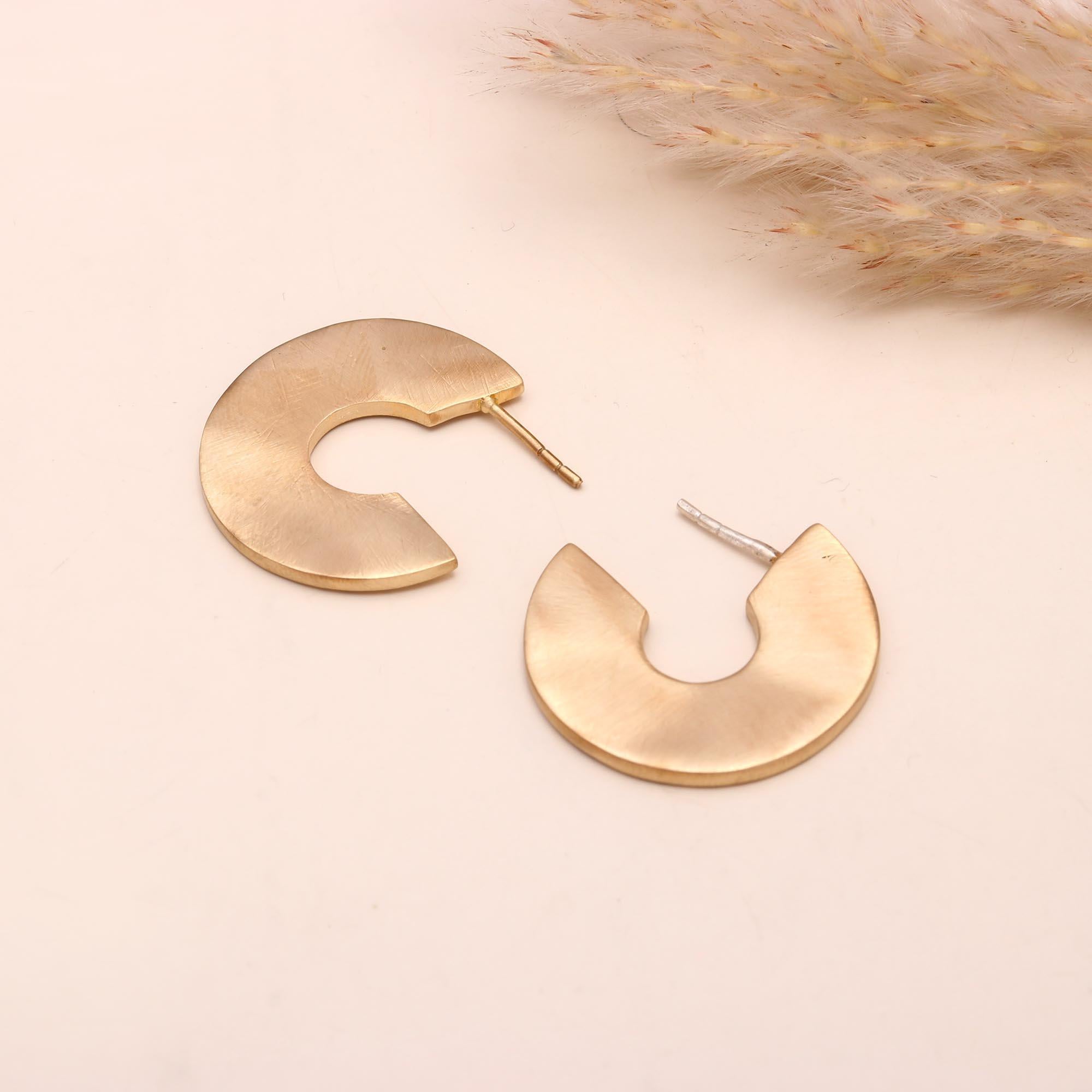 925 Sterling Silver Modern Cutout Hoop Earrings