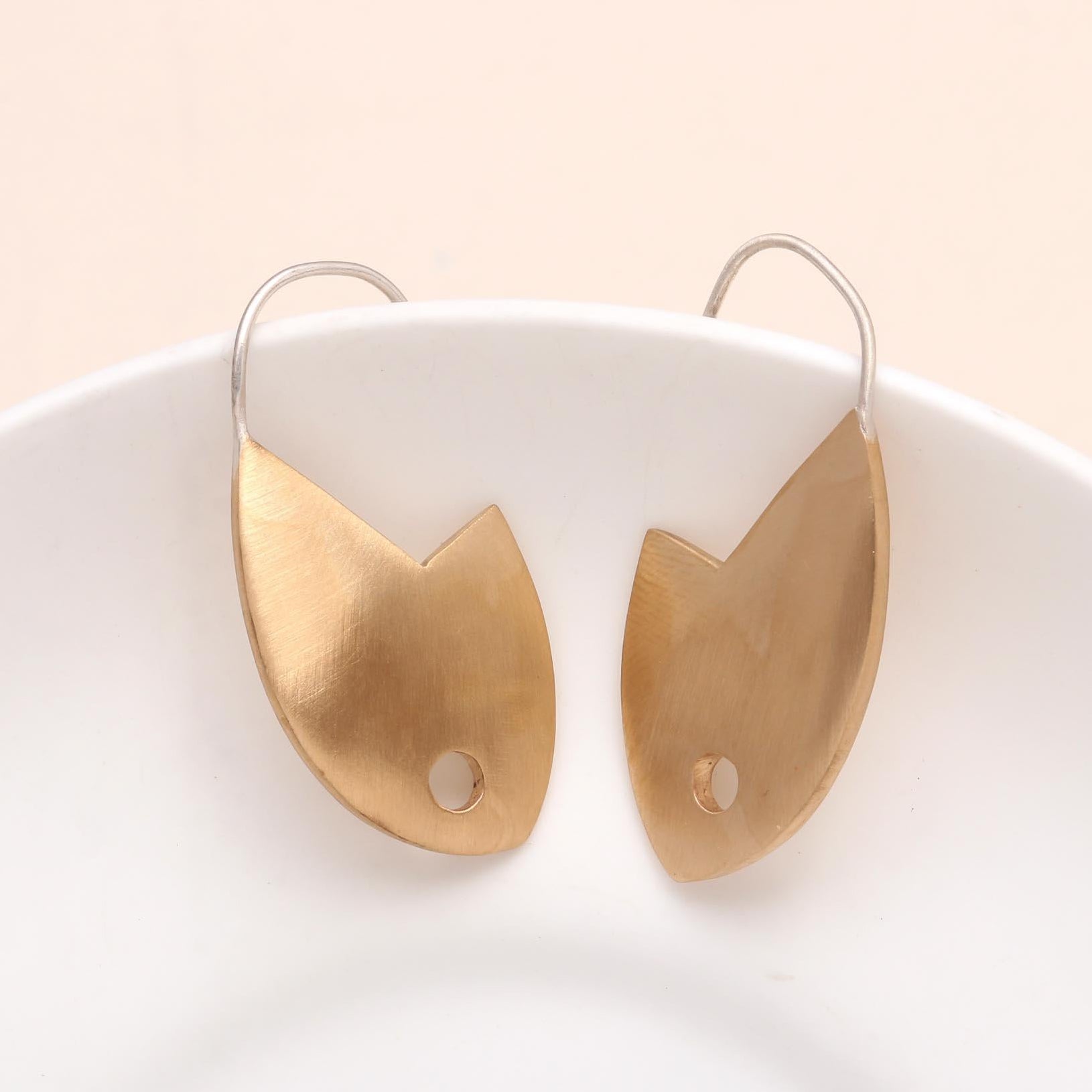 The Gilded Fin: Modernist Fish Hook Earrings
