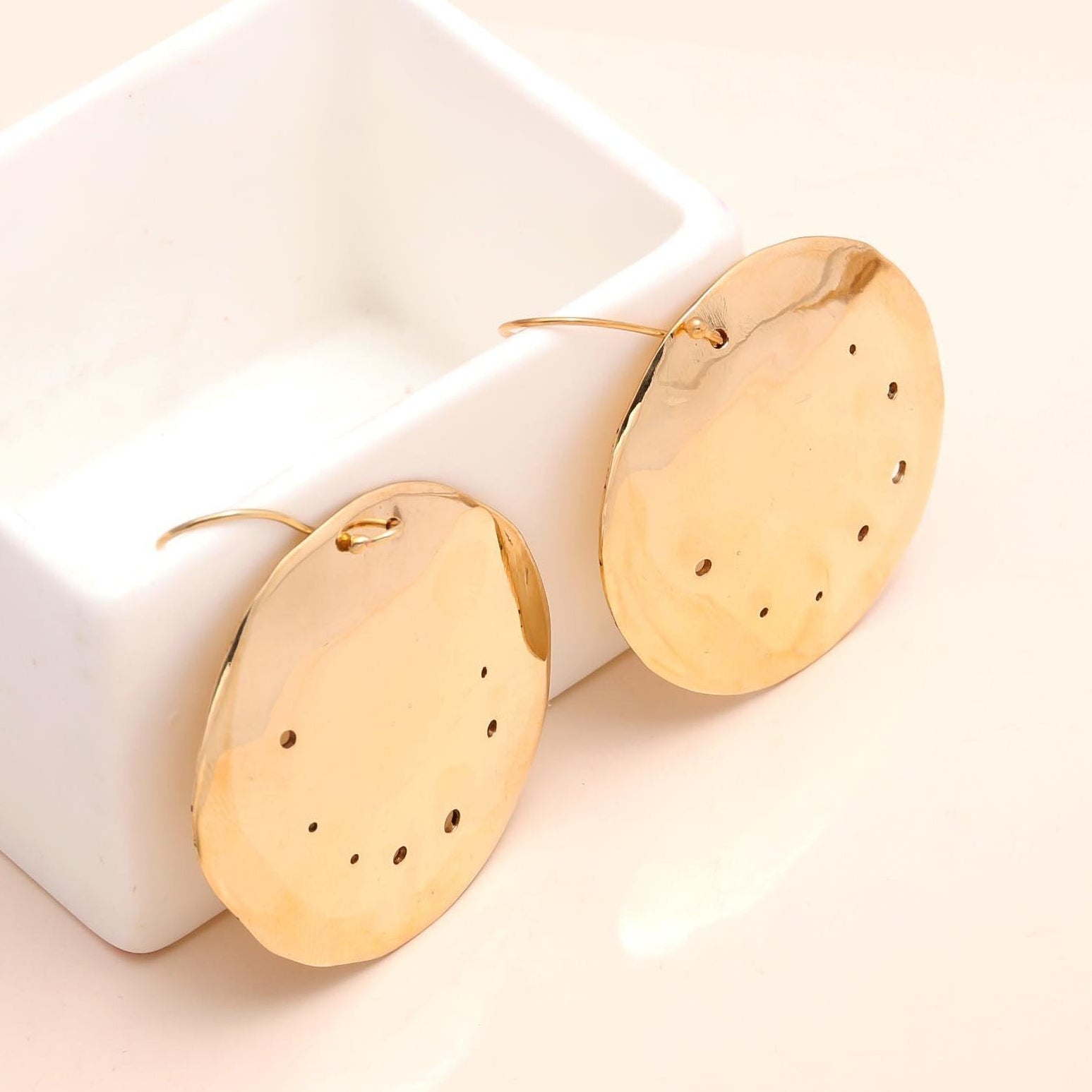 The Golden Eclipse: Gold Disc Statement Earrings