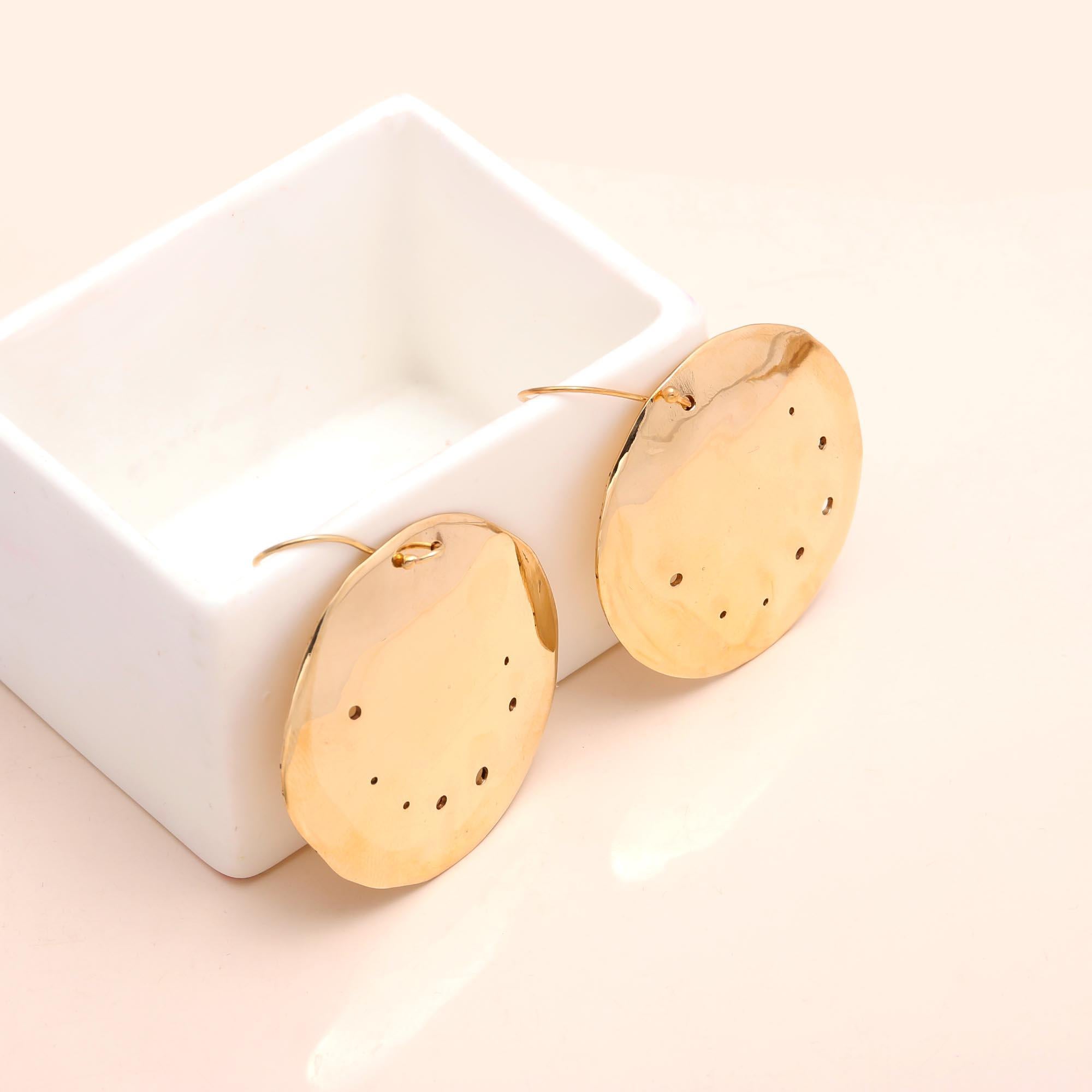 925 Sterling Silver Hammered Disc Earrings