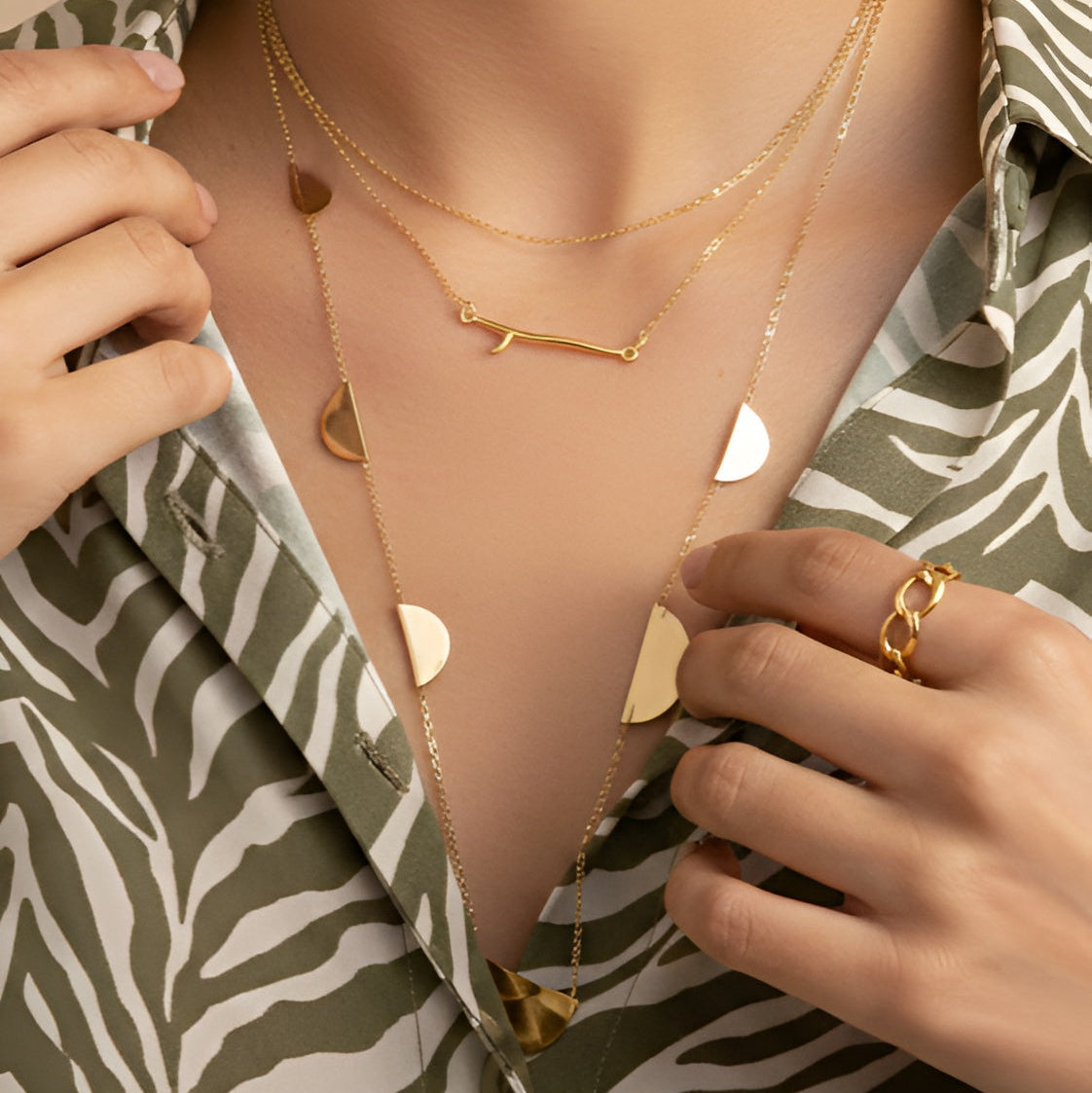 The Golden Twig: Organic Branch Bar Necklace